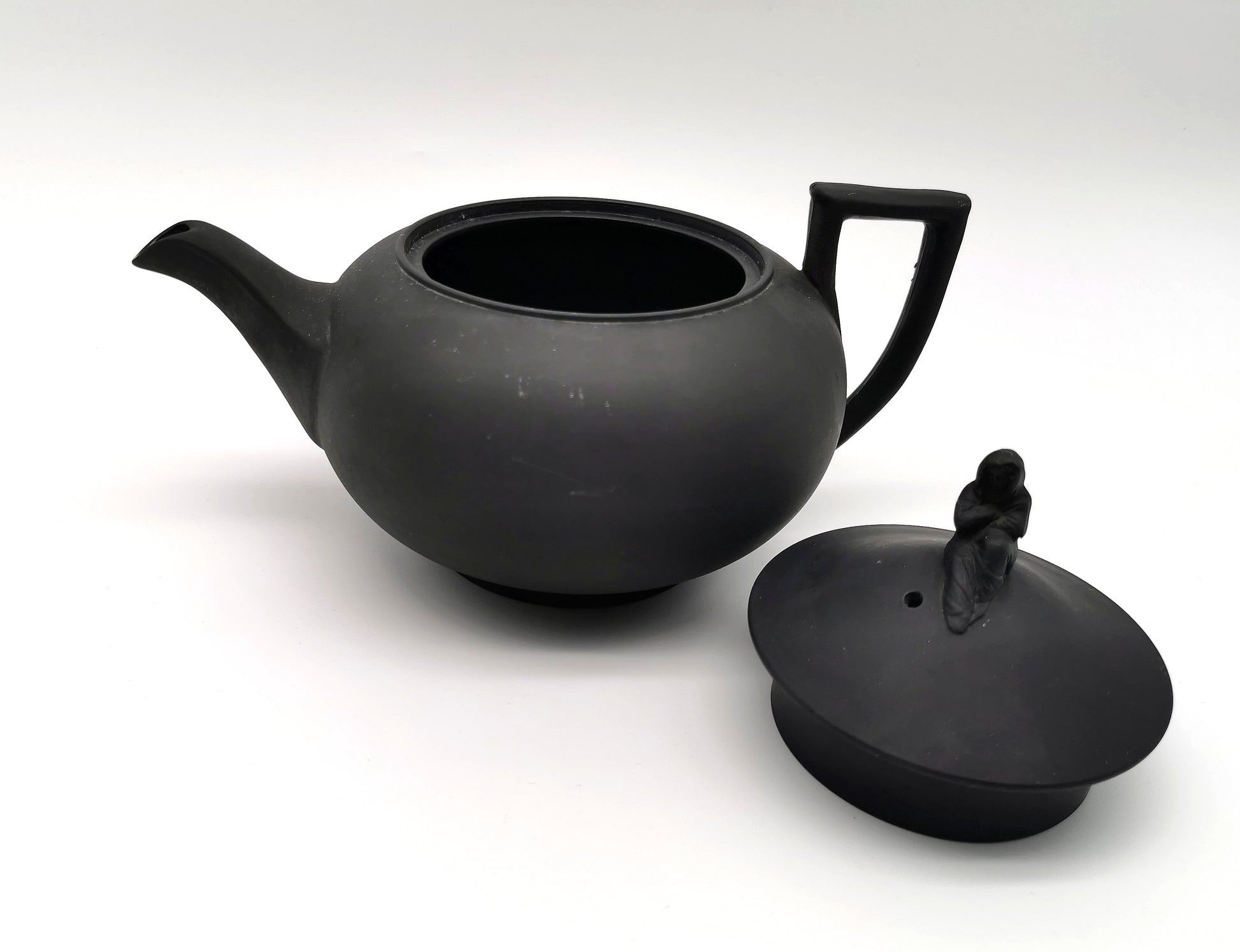 Vintage Wedgwood Black Basalt Teapot with Sybil Finial