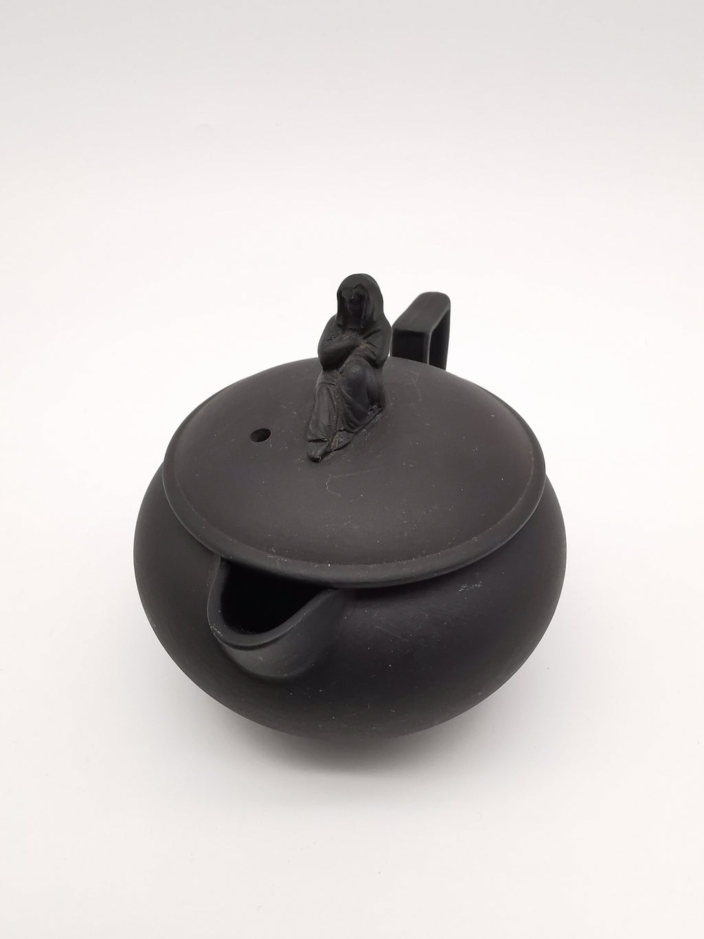 Vintage/Antique Wedgwood Black Basalt Cream Jug - Art Deco Matte Black Stoneware
