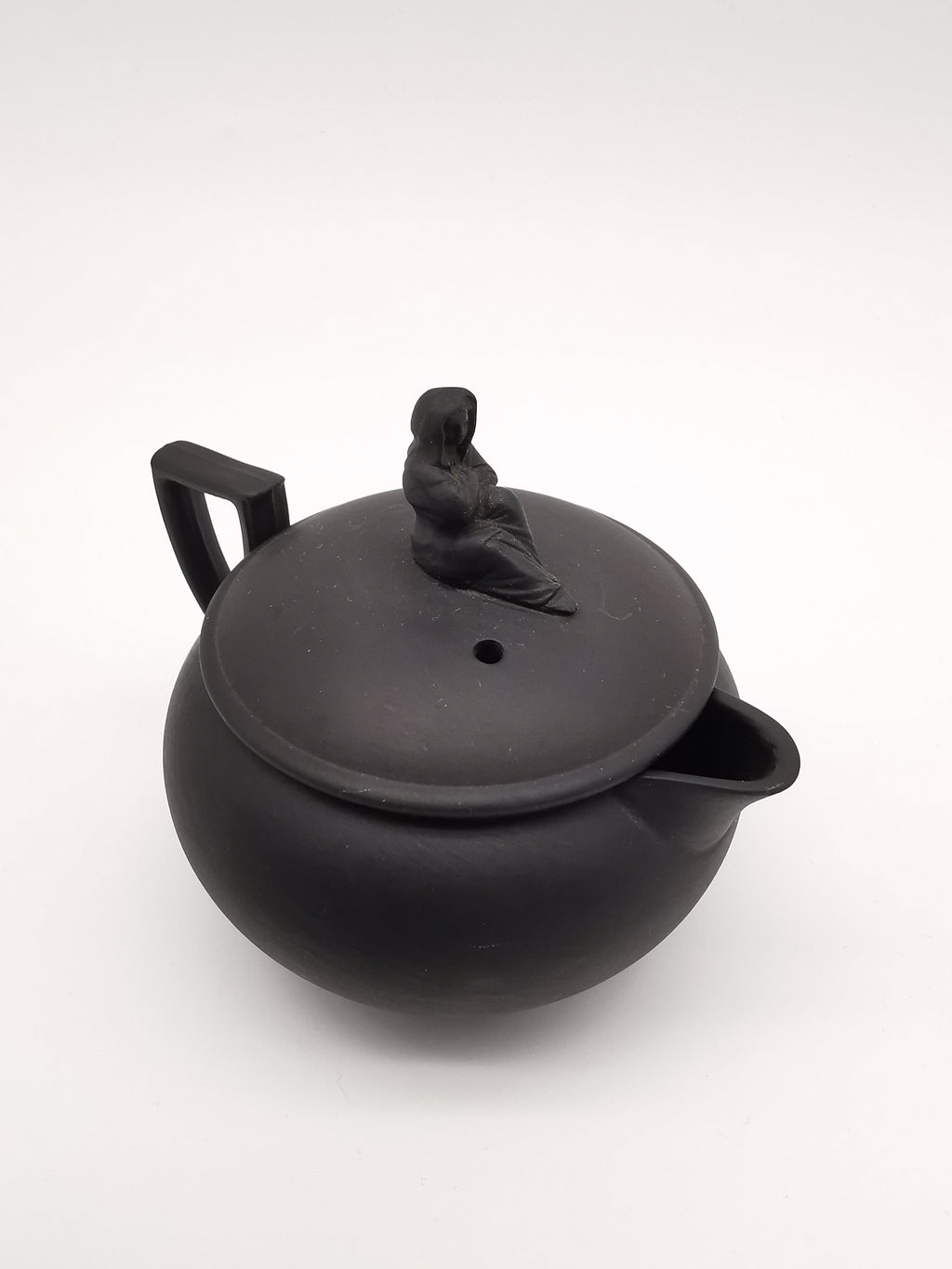 Vintage/Antique Wedgwood Black Basalt Cream Jug - Art Deco Matte Black Stoneware