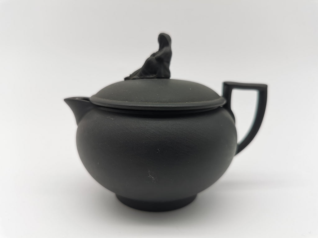Vintage/Antique Wedgwood Black Basalt Cream Jug - Art Deco Matte Black Stoneware