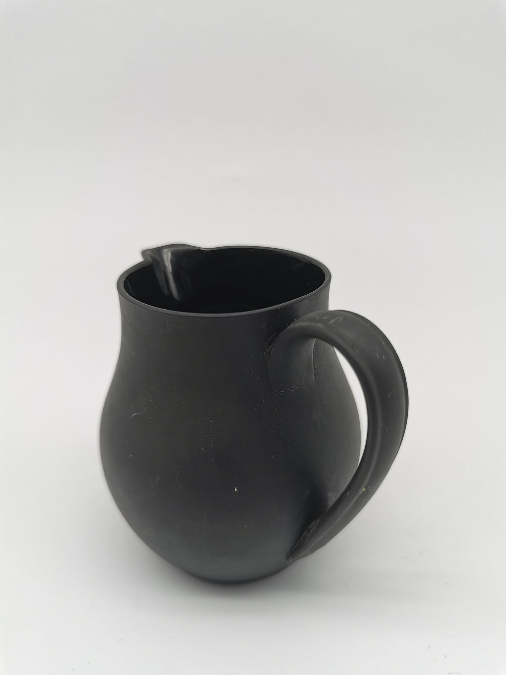 Vintage Wedgwood Black Basalt Miniature Cream Jug - Art Deco Matte Black Stoneware