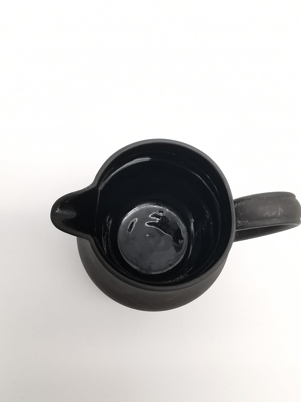 Vintage Wedgwood Black Basalt Miniature Cream Jug - Art Deco Matte Black Stoneware