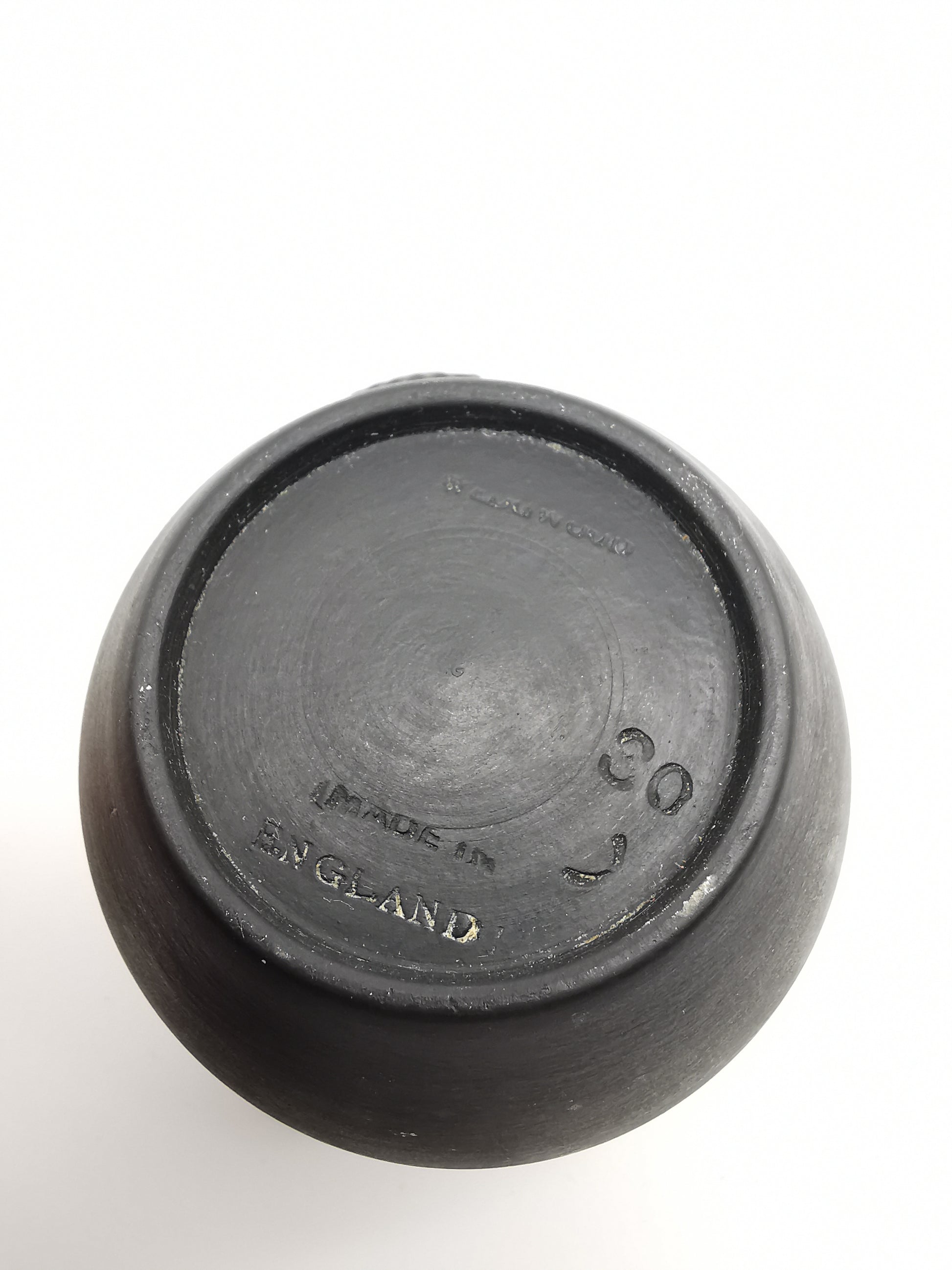 Vintage Wedgwood Black Basalt Miniature Cream Jug - Art Deco Matte Black Stoneware