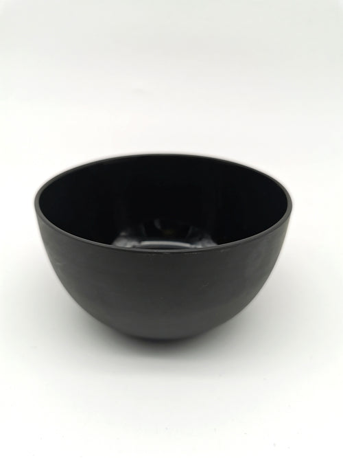1936 Wedgwood Black Basalt Bowl – Vintage Art Deco Matte Stoneware