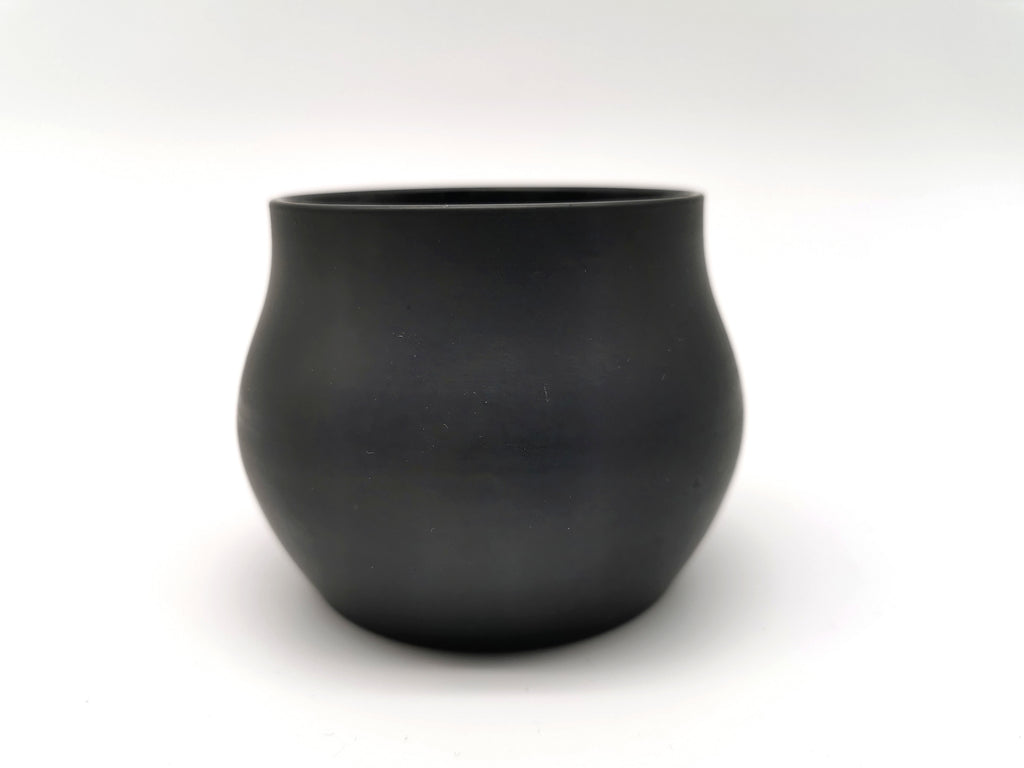 Vintage/Antique Wedgwood Black Basalt Open Sugar Bowl - Art Deco Matte Black Stoneware