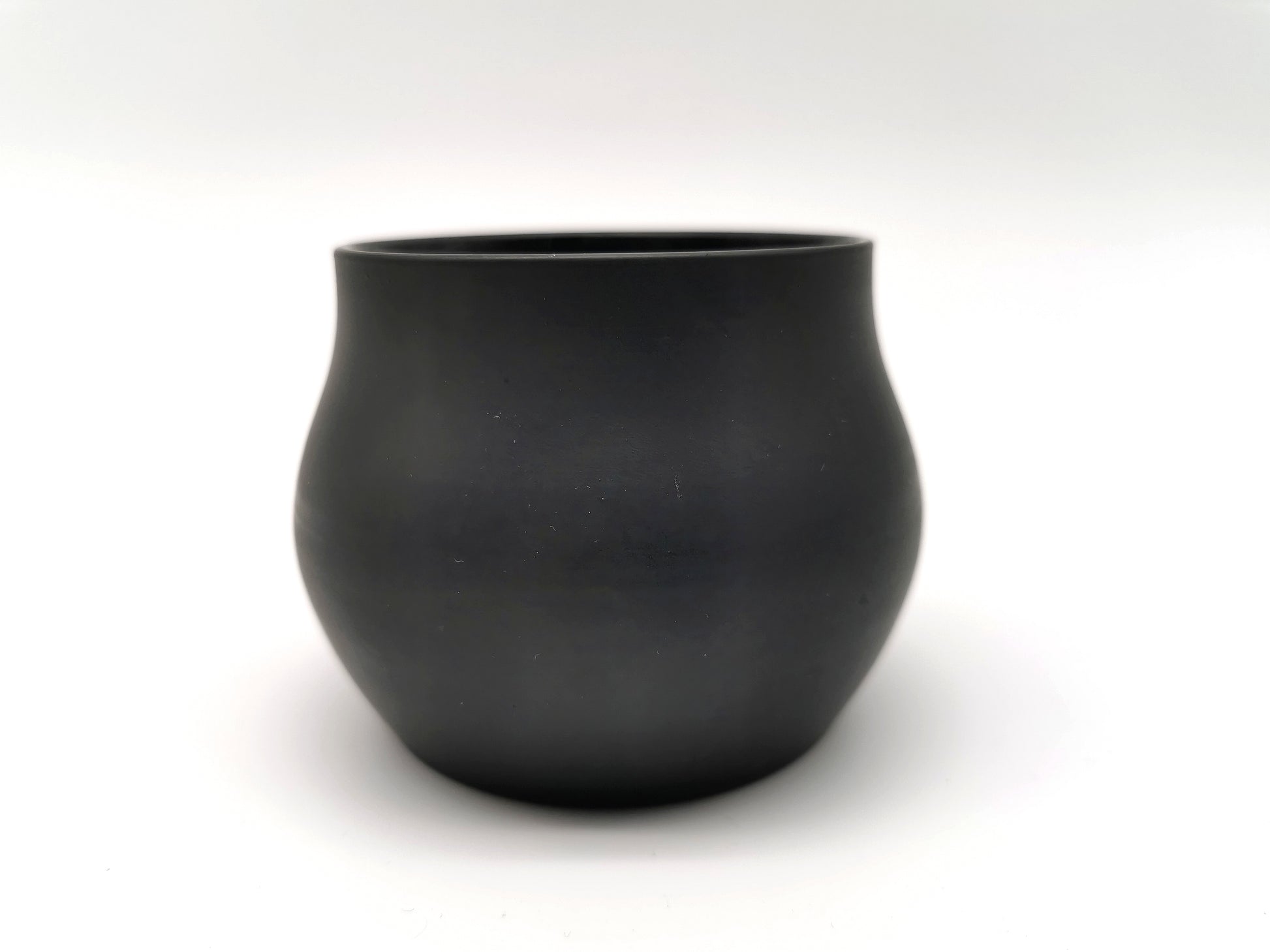 Vintage/Antique Wedgwood Black Basalt Open Sugar Bowl - Art Deco Matte Black Stoneware