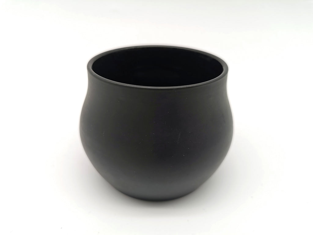Vintage/Antique Wedgwood Black Basalt Open Sugar Bowl - Art Deco Matte Black Stoneware