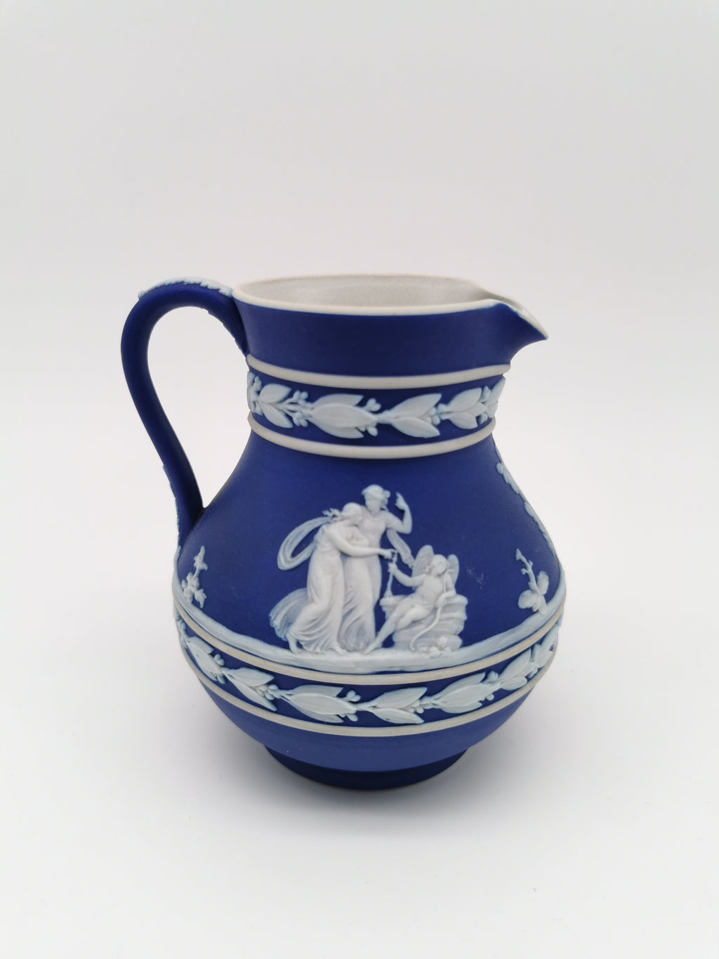 Vintage Wedgwood Cobalt Blue Jasperware Etruscan Small Jug Pitcher