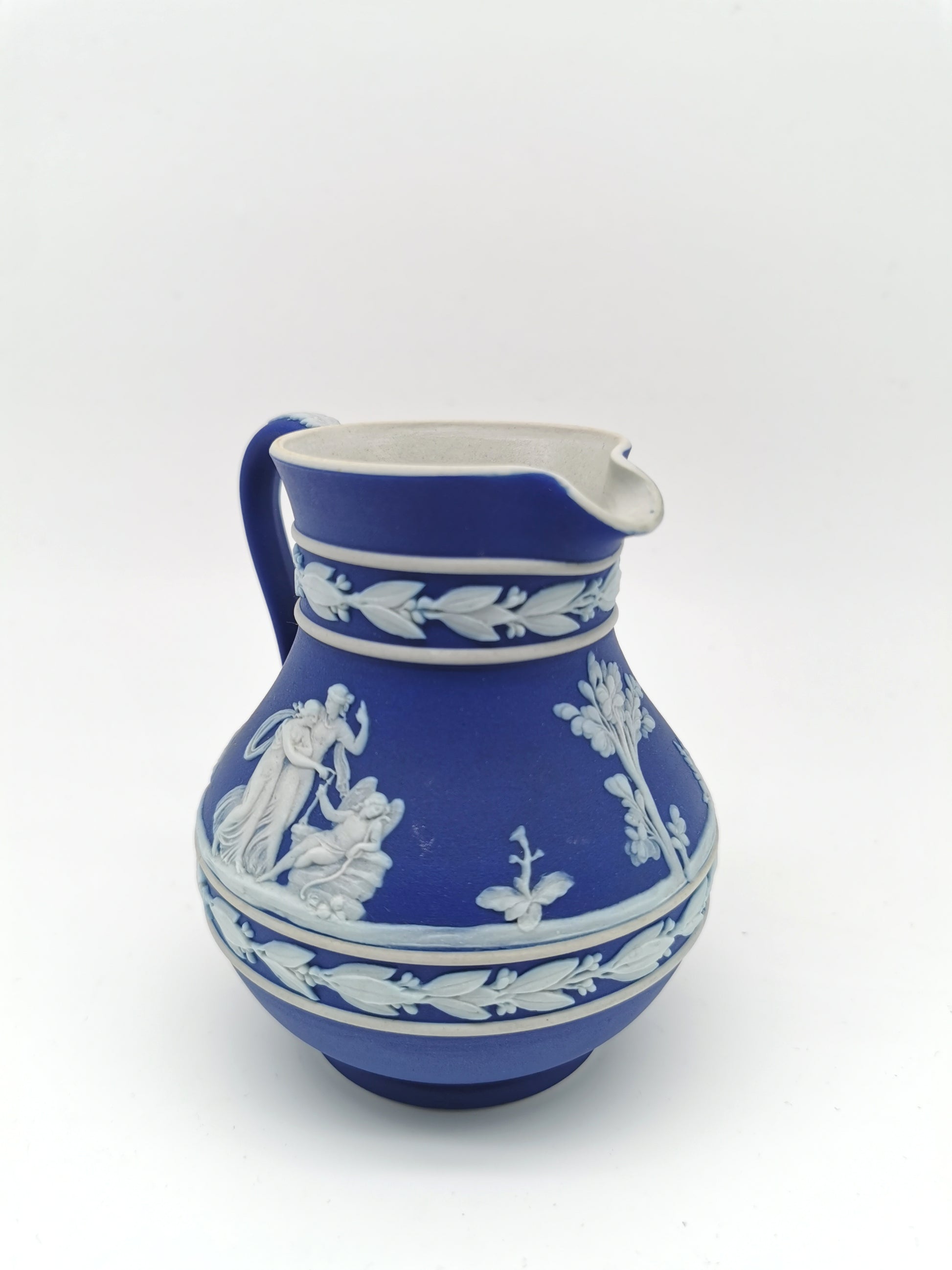 Vintage Wedgwood Cobalt Blue Jasperware Etruscan Small Jug Pitcher