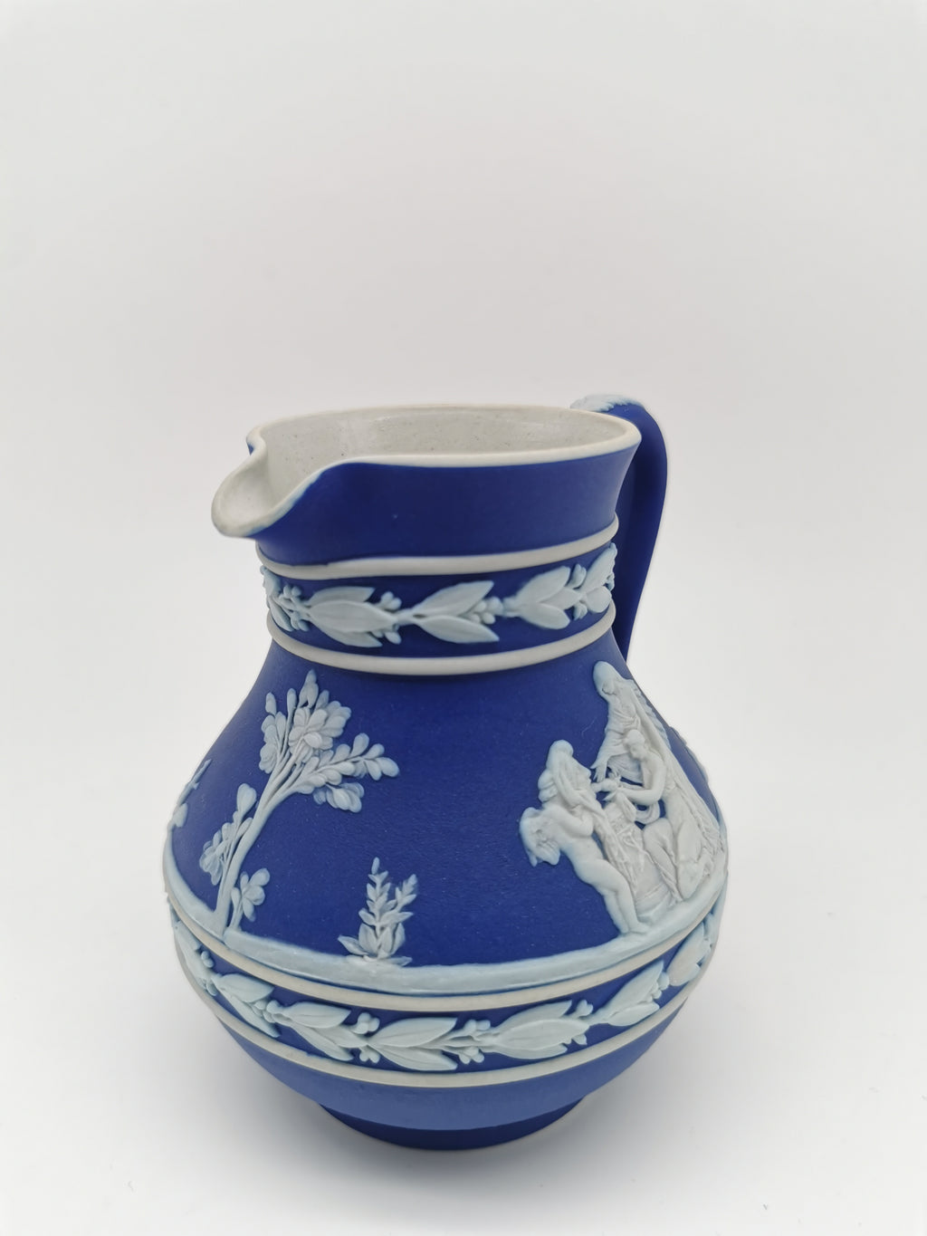 Vintage Wedgwood Cobalt Blue Jasperware Etruscan Small Jug Pitcher