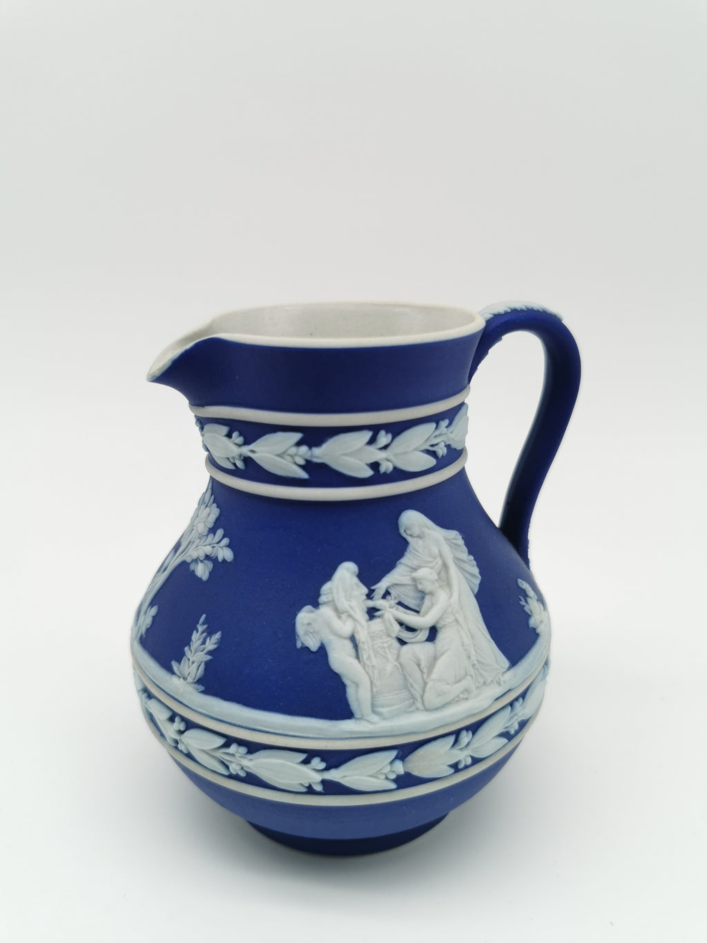 Vintage Wedgwood Cobalt Blue Jasperware Etruscan Small Jug Pitcher