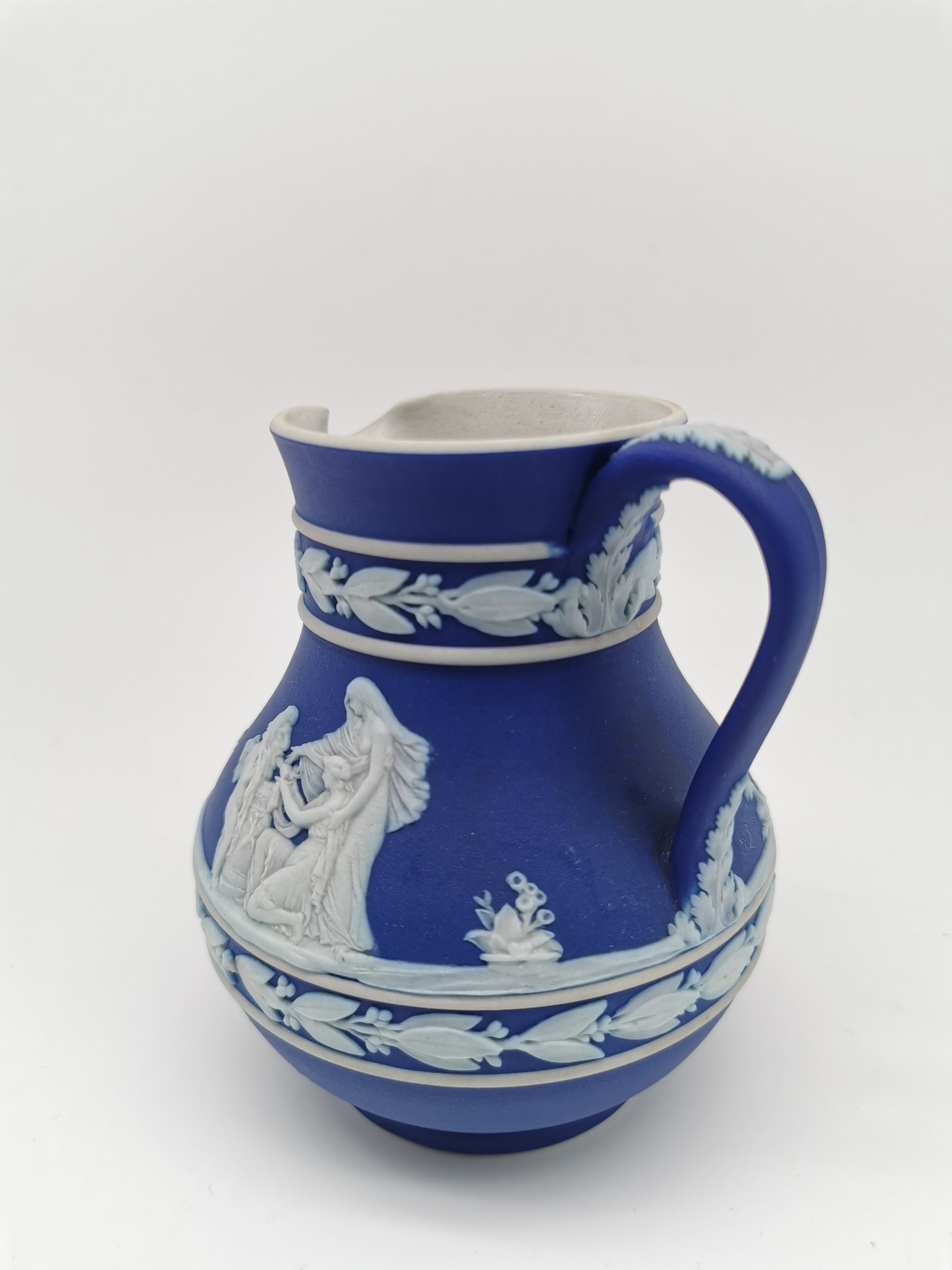 Vintage Wedgwood Cobalt Blue Jasperware Etruscan Small Jug Pitcher