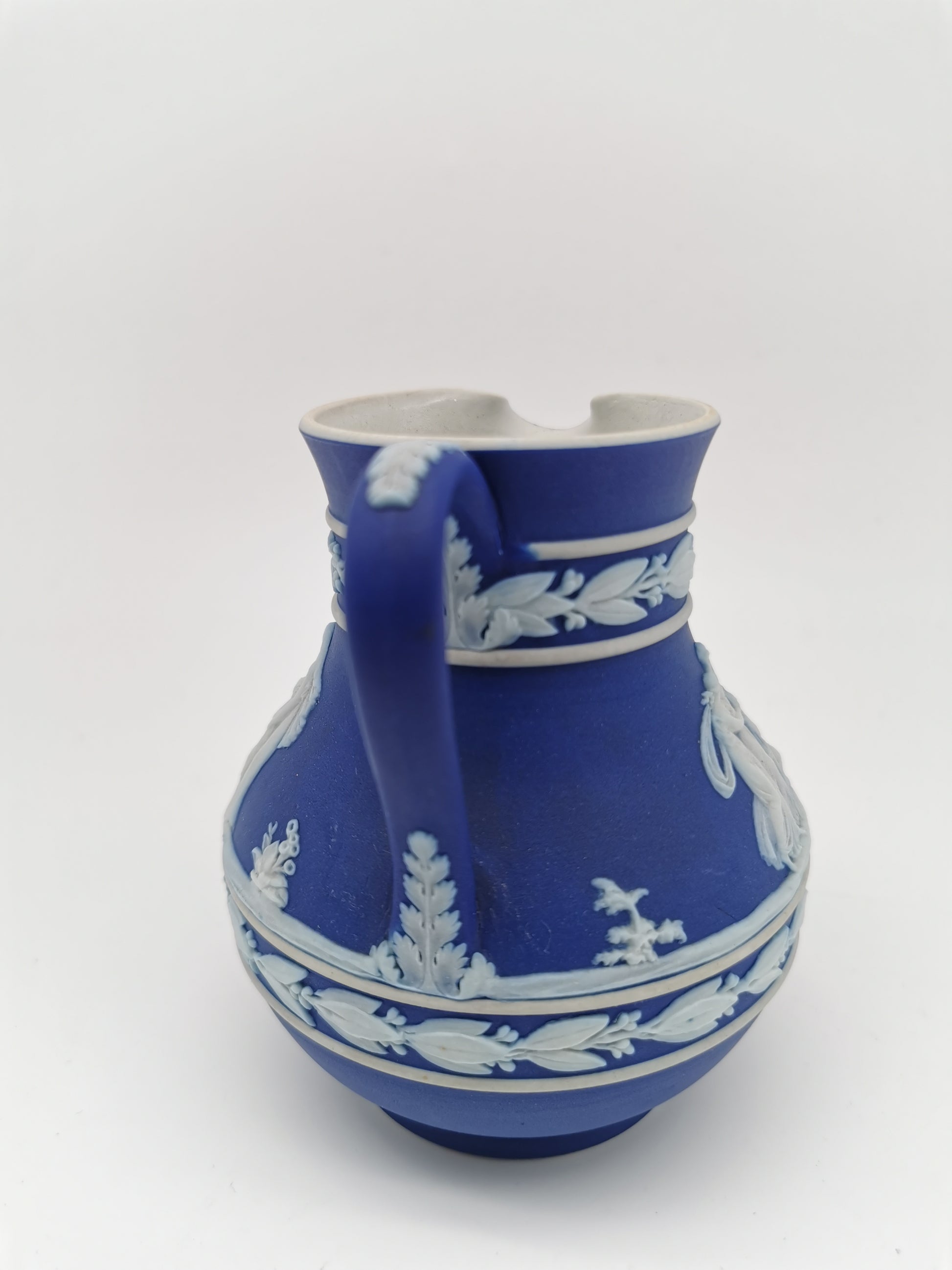 Vintage Wedgwood Cobalt Blue Jasperware Etruscan Small Jug Pitcher