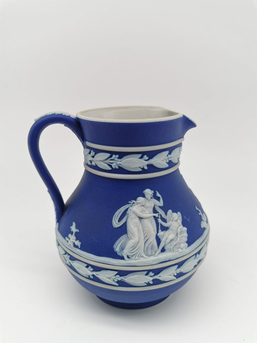Vintage Wedgwood Cobalt Blue Jasperware Etruscan Small Jug Pitcher