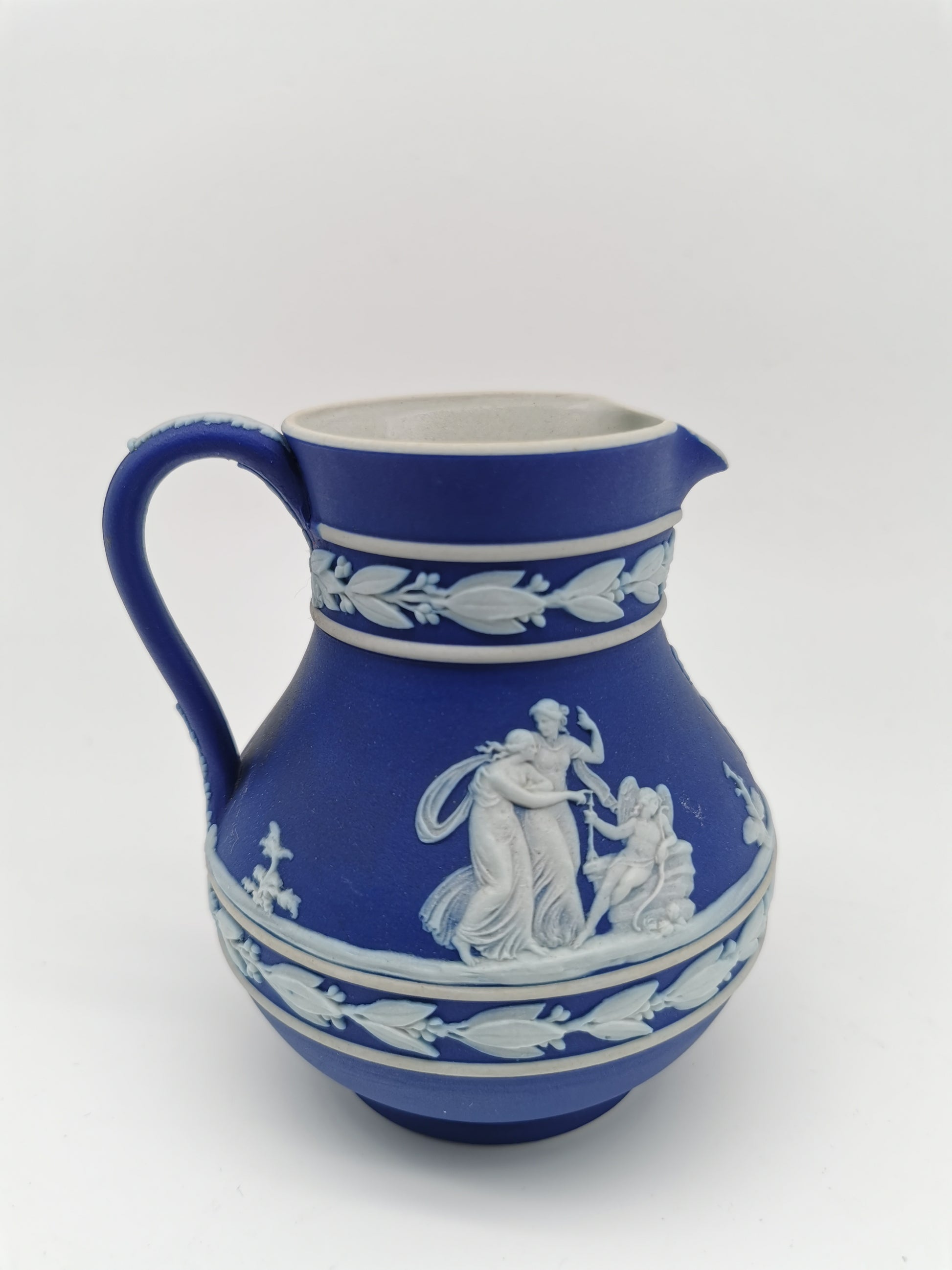 Vintage Wedgwood Cobalt Blue Jasperware Etruscan Small Jug Pitcher