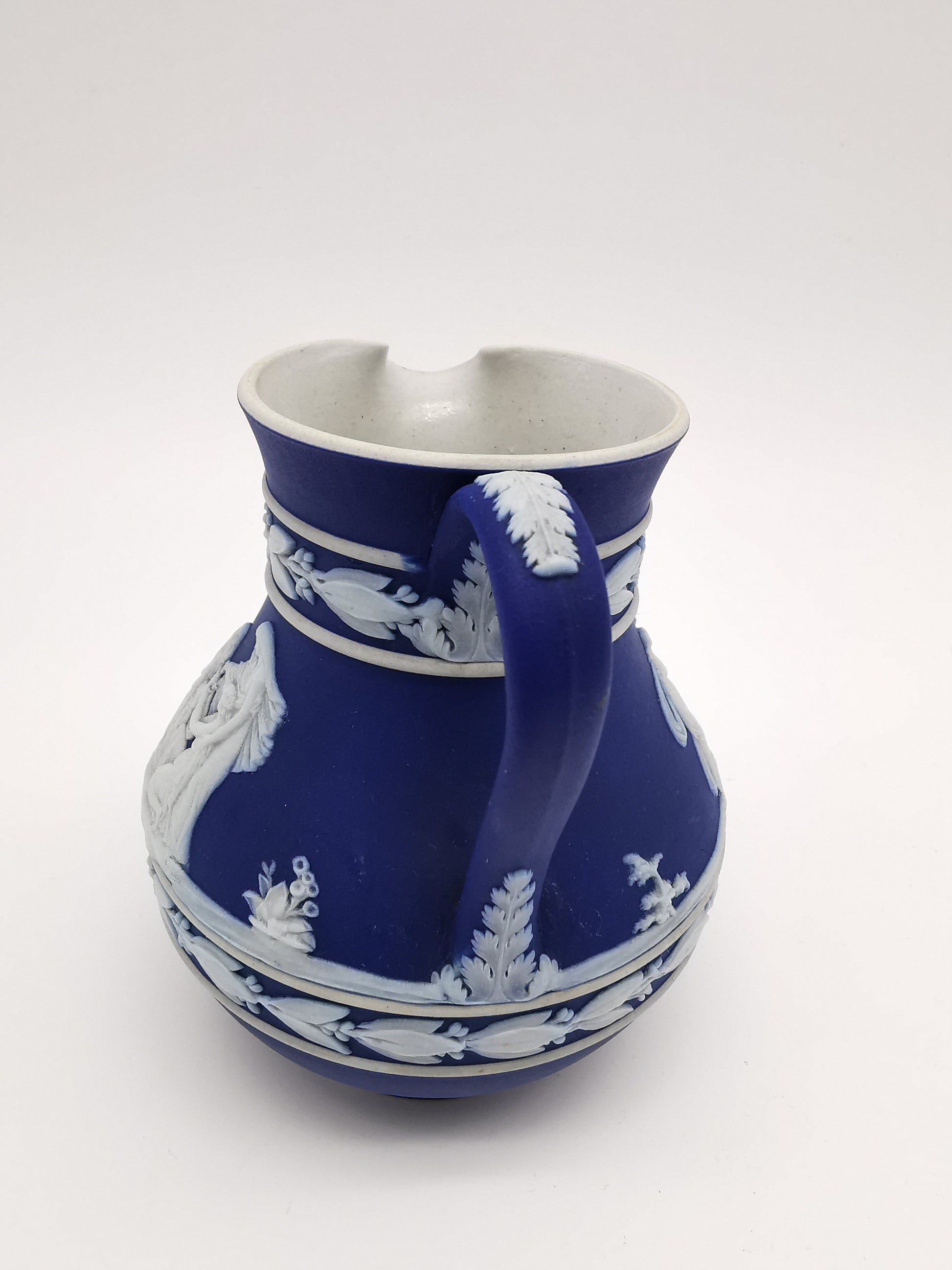 Vintage Wedgwood Cobalt Blue Jasperware Etruscan Small Jug Pitcher
