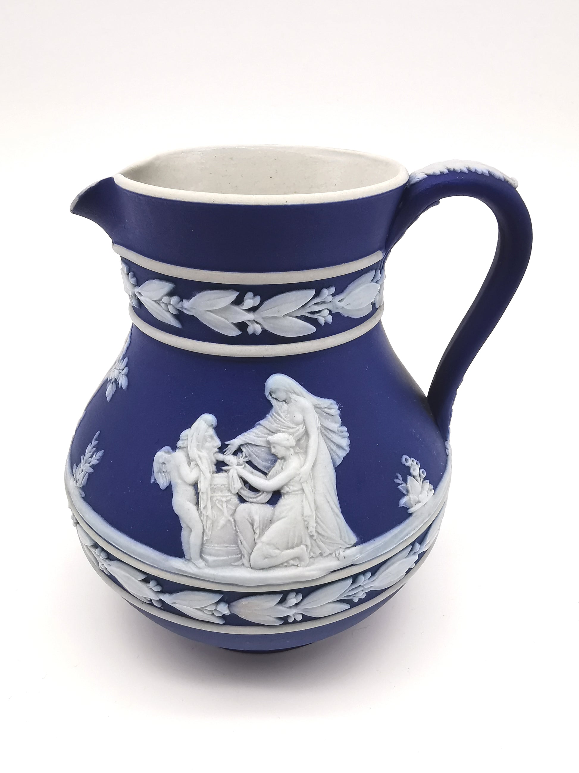 Vintage Wedgwood Cobalt Blue Jasperware Etruscan Small Jug Pitcher