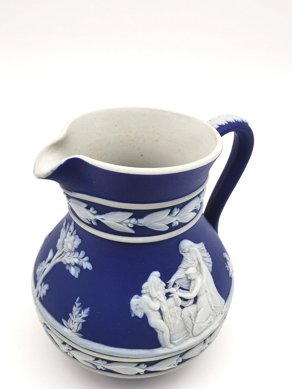 Vintage Wedgwood Cobalt Blue Jasperware Etruscan Small Jug Pitcher