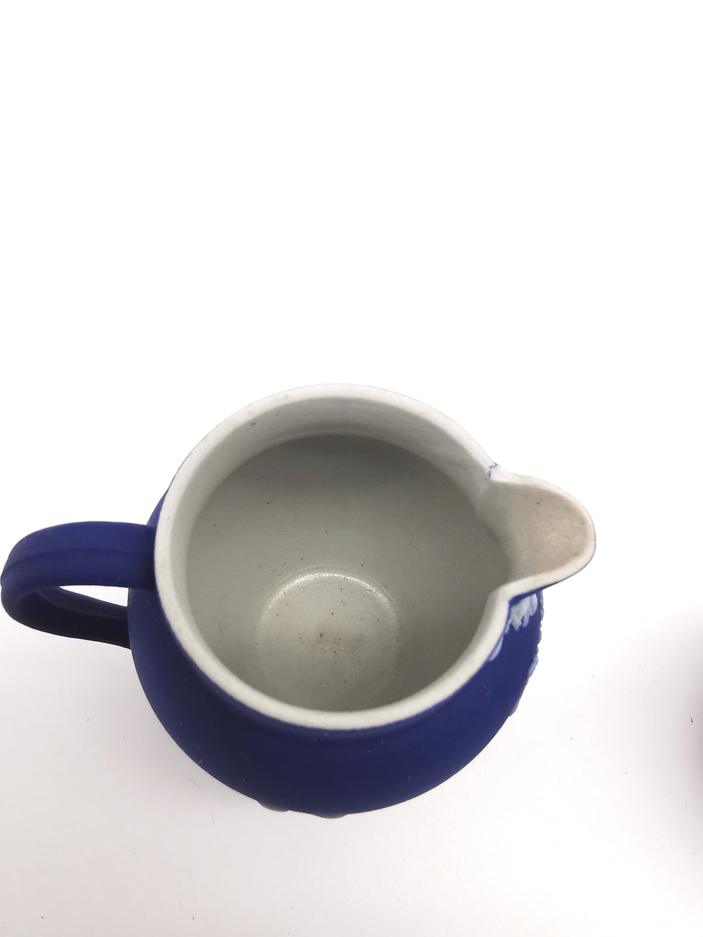 Pair of Antique Wedgwood Cobalt Blue Jasperware Small Cream Jugs