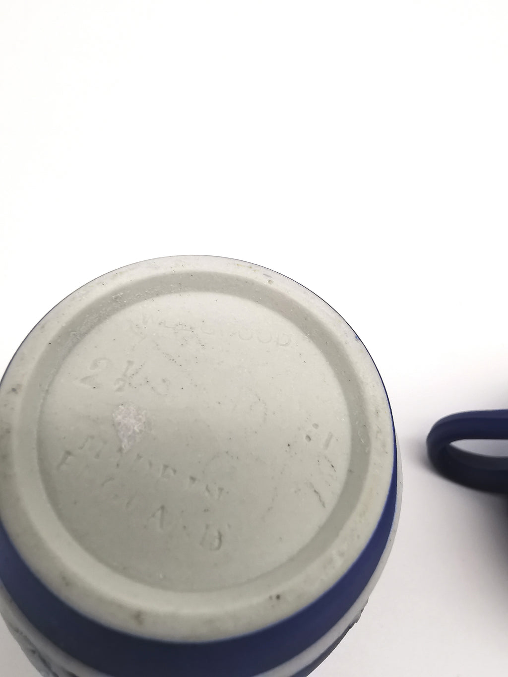 Pair of Antique Wedgwood Cobalt Blue Jasperware Small Cream Jugs