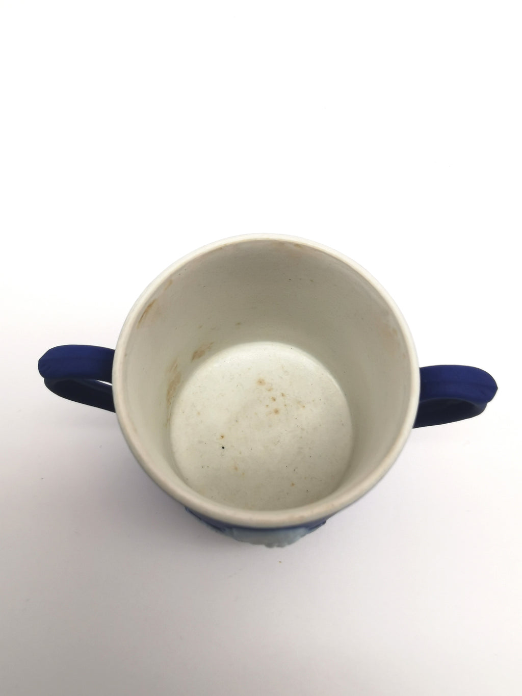 Antique Wedgwood Cobalt Blue Jasperware 1906 Museum Miniature Loving Cup