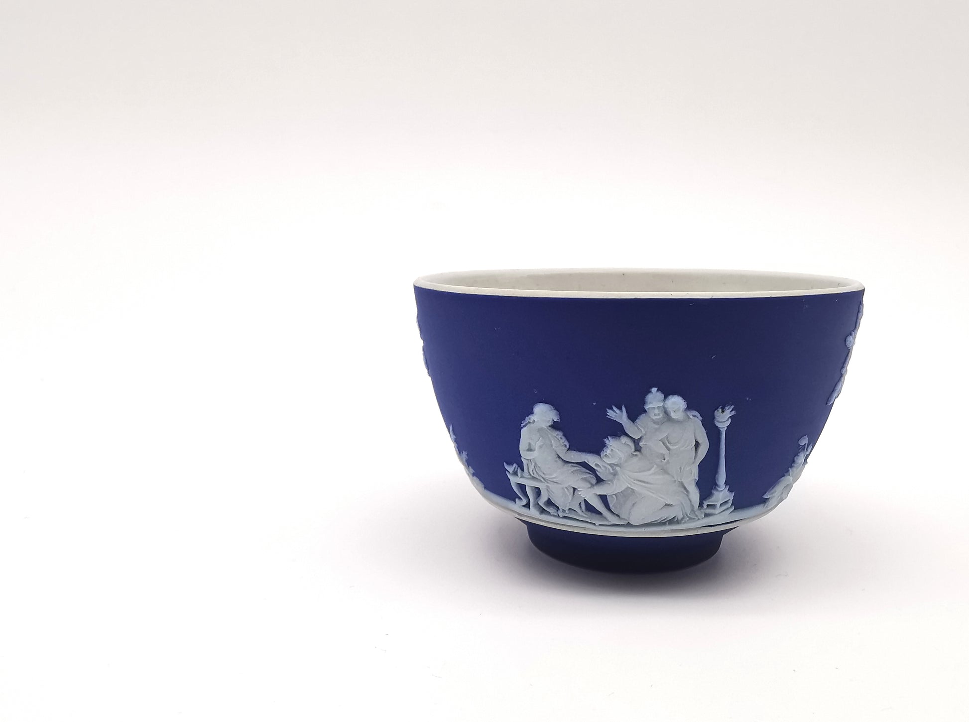 Vintage Wedgwood Cobalt Blue Jasperware Small Bowl - 8cm Diameter