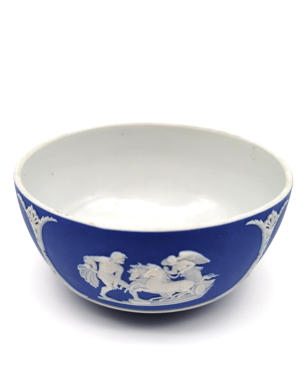 Antique Wedgwood Cobalt Blue Jasperware Small Bowl - 13cm Diameter (1888)