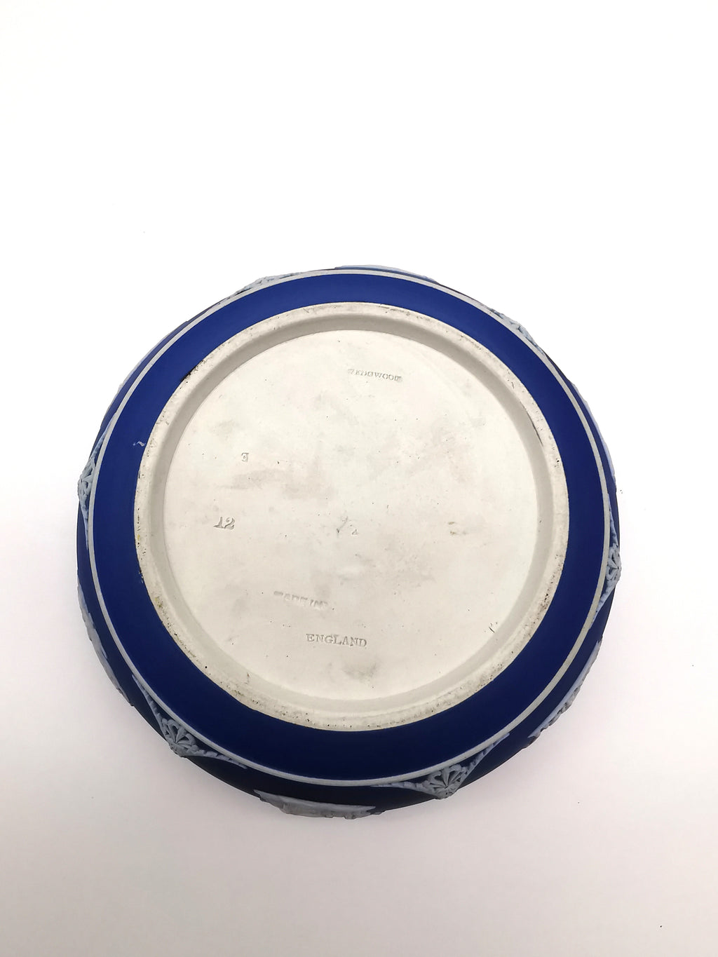 Vintage/Antique Wedgwood Cobalt Blue Jasperware Large Bowl - 19.5cm Diameter