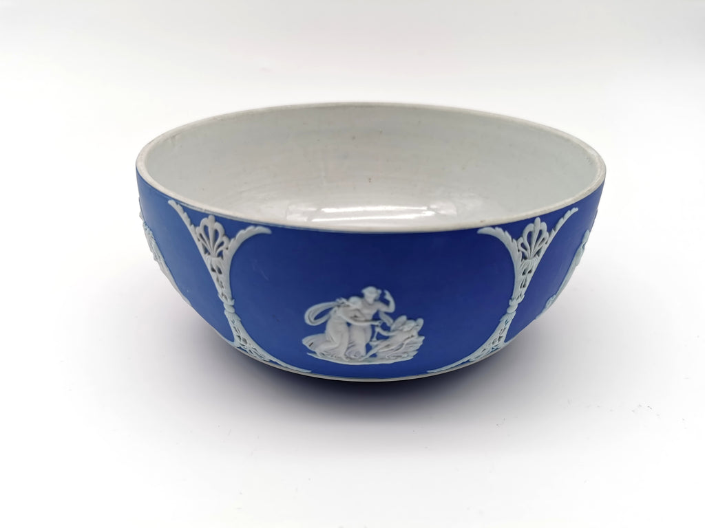 Vintage/Antique Wedgwood Cobalt Blue Jasperware Large Bowl - 19.5cm Diameter