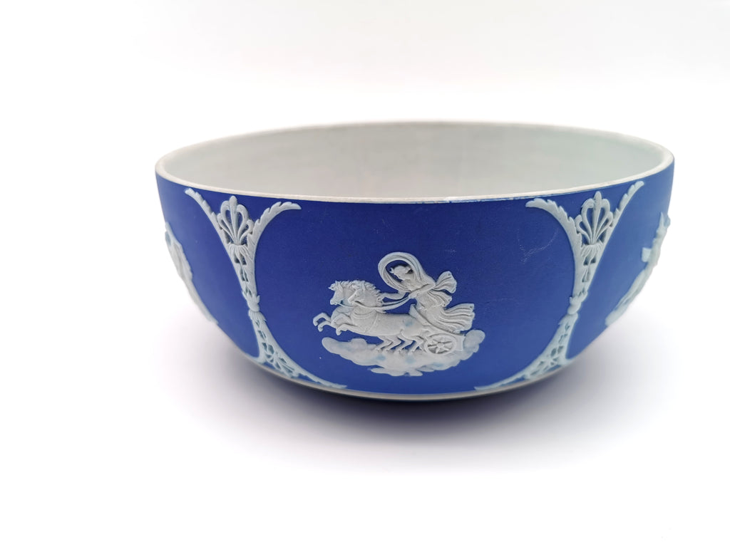 Vintage/Antique Wedgwood Cobalt Blue Jasperware Large Bowl - 19.5cm Diameter