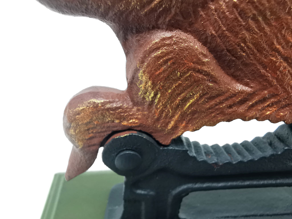 Restored Vintage Cast Iron Squirrel Nutcracker – Hand-Painted, Matt Varnished on Wood Base
