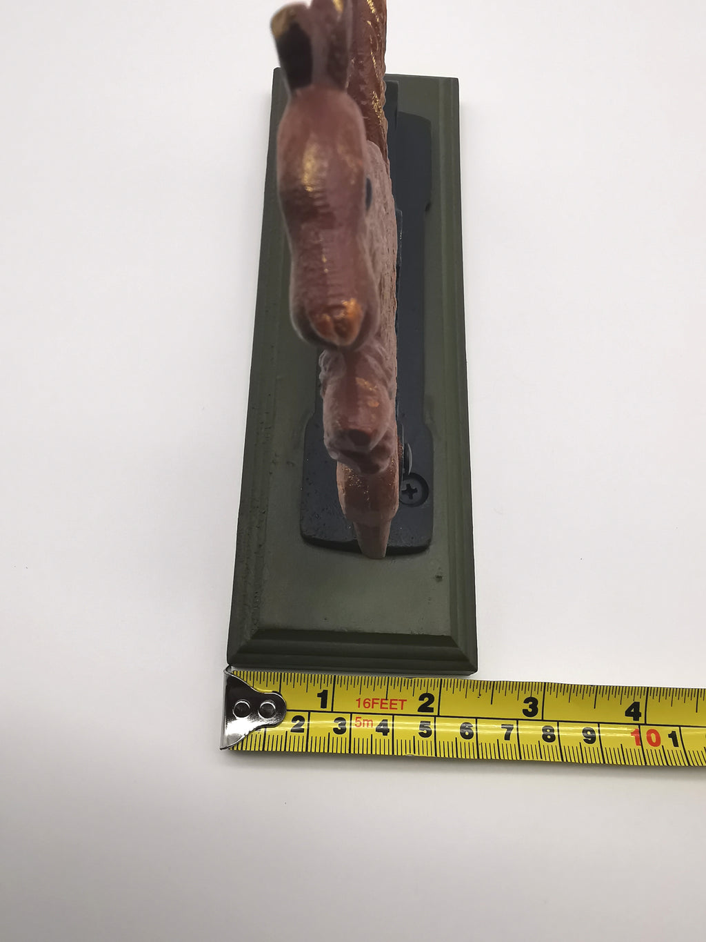 Restored Vintage Cast Iron Squirrel Nutcracker – Hand-Painted, Matt Varnished on Wood Base