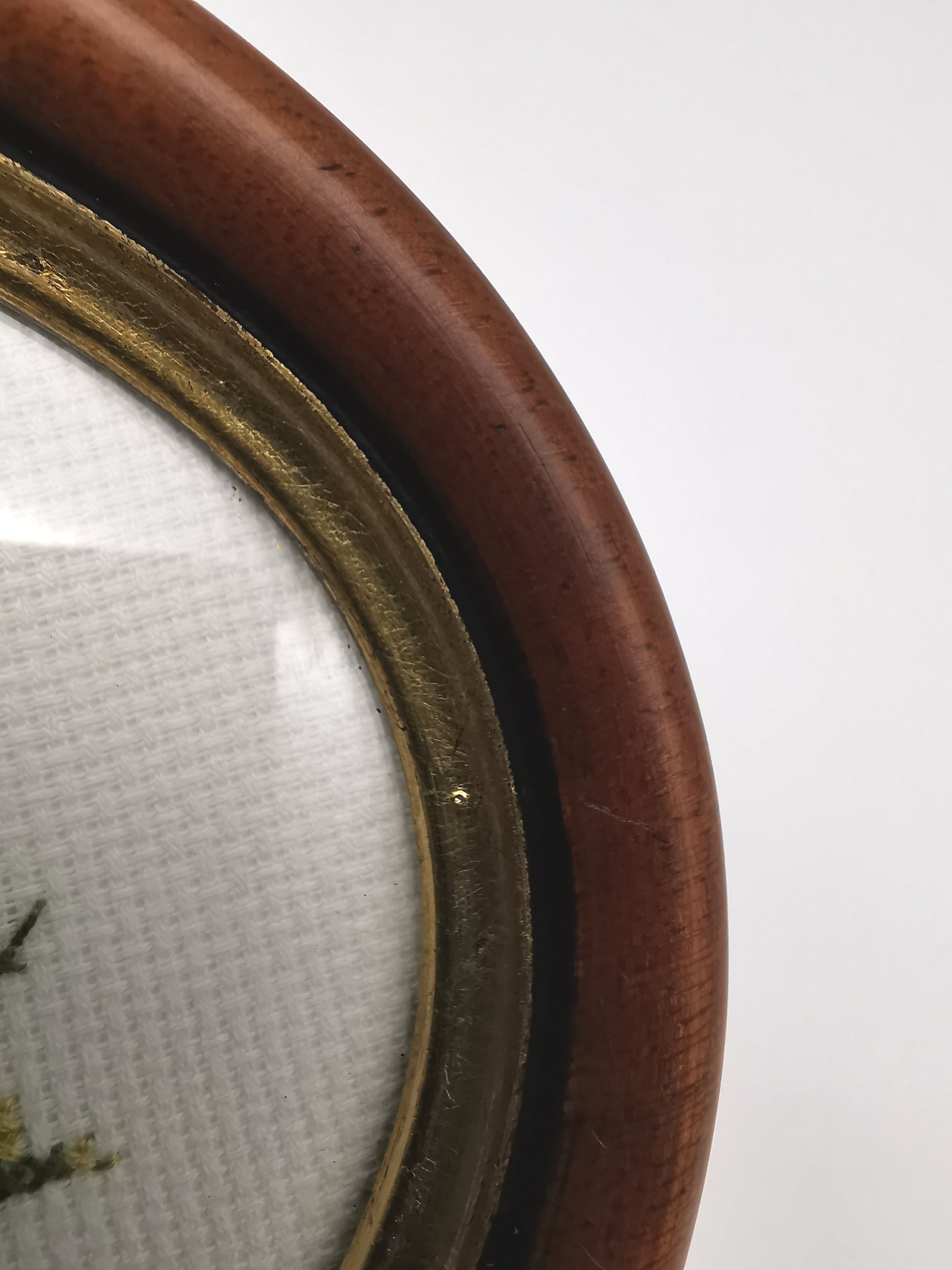 Vintage Hand-Embroidered Sweet Violets Floral Cross Stitch