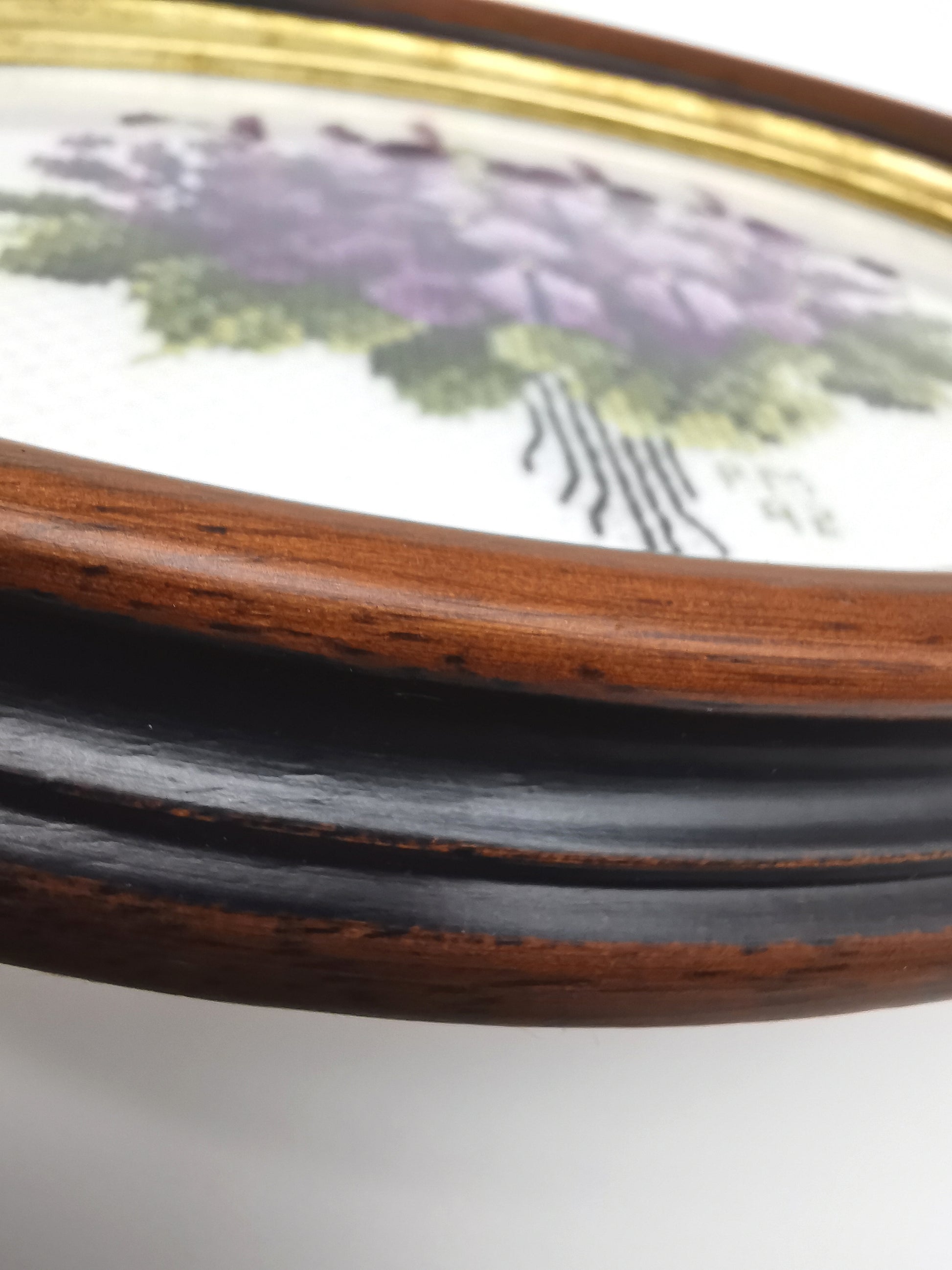 Vintage Hand-Embroidered Sweet Violets Floral Cross Stitch