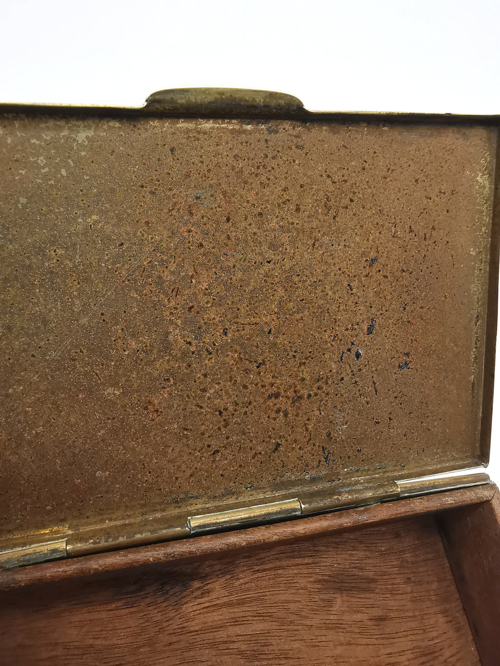 Vintage Brass Repoussé Mayflower Galleon Trinket Box Wood Lined Nautical/ Sea Creatures