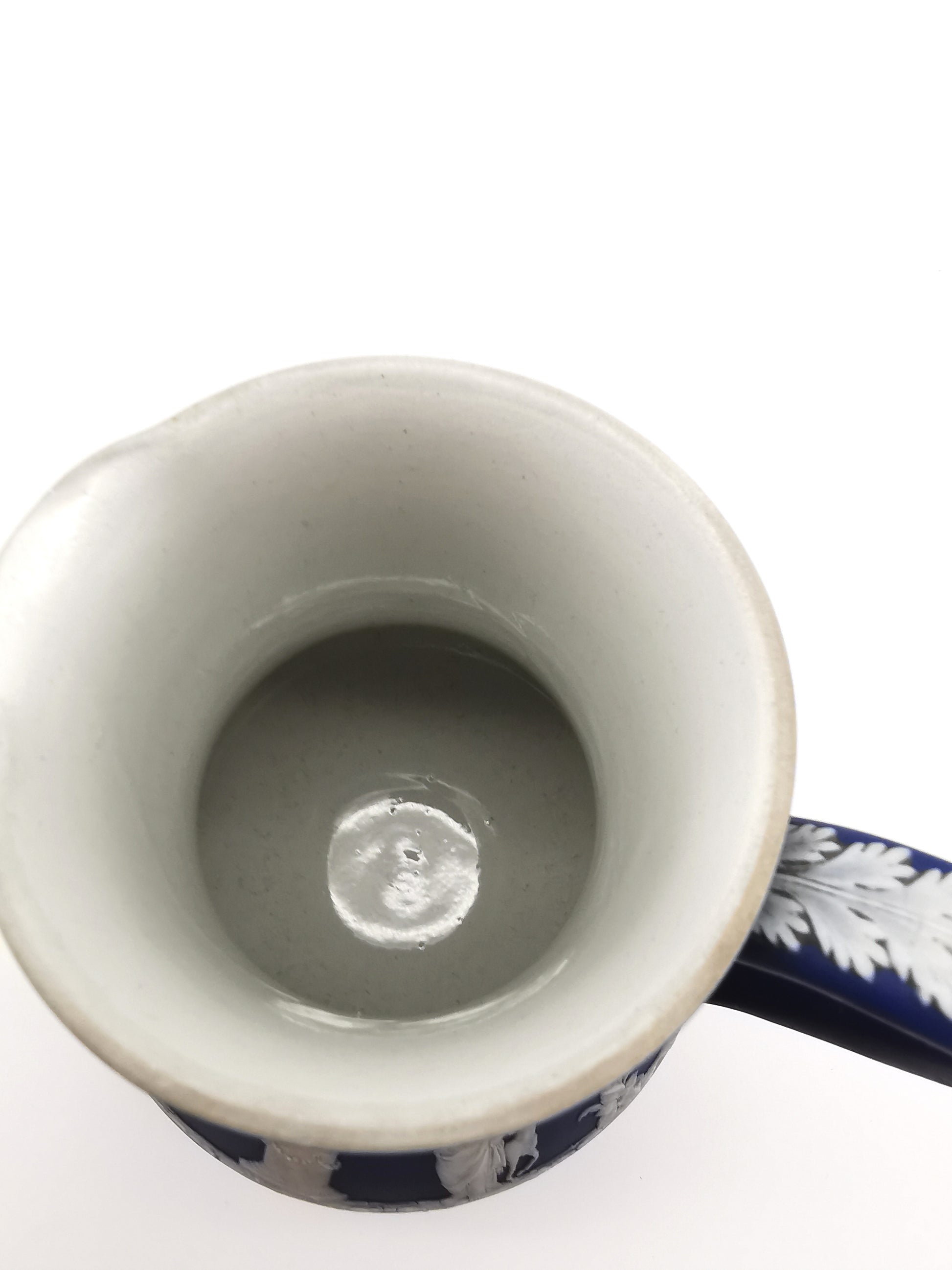Antique Victorian Wedgwood Glazed Dark Blue Jasperware Etruscan Jug