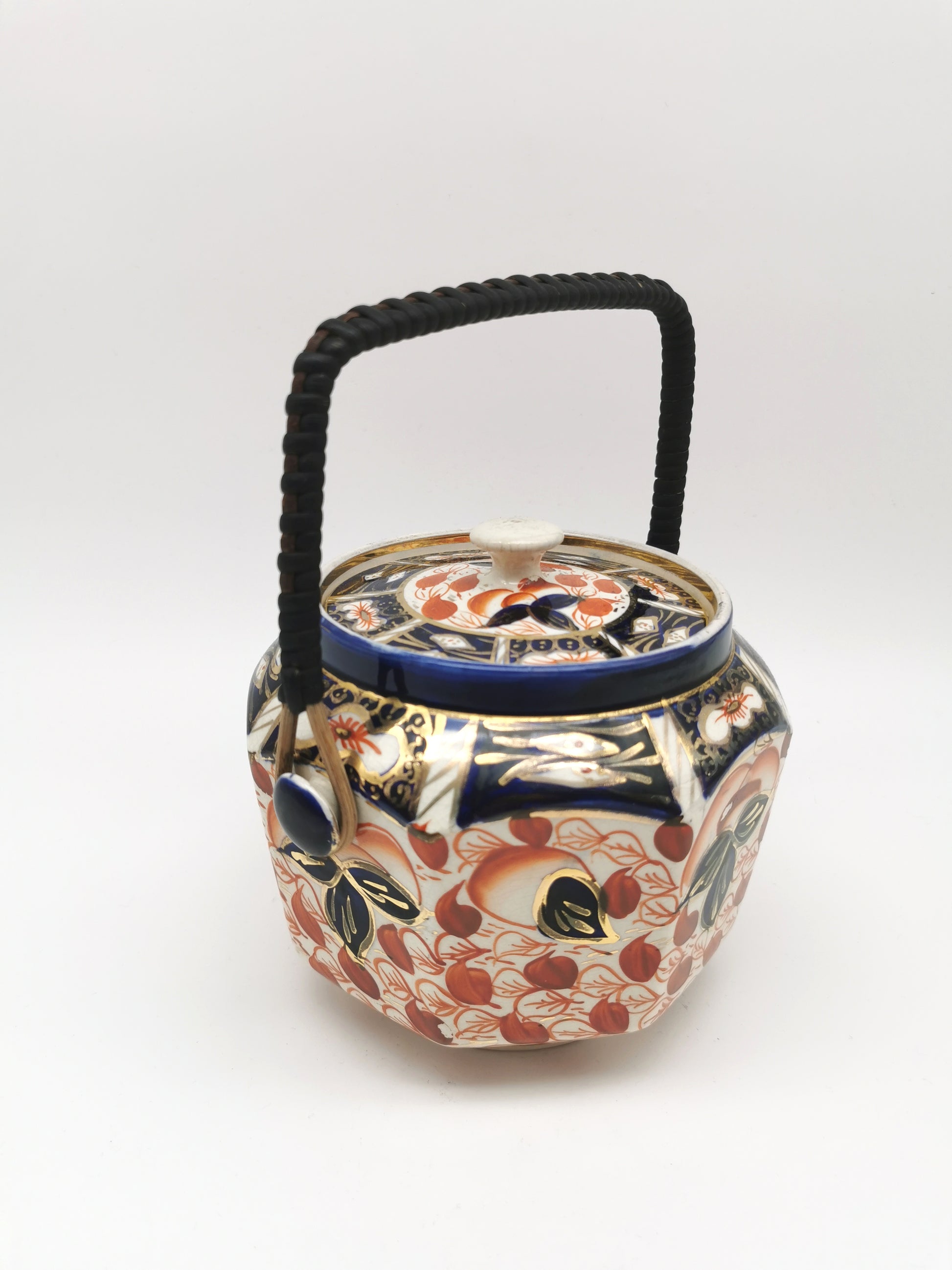 Vintage Arthur Wood Staffordshire Imari Octagonal Biscuit Barrel / Cookie Jar