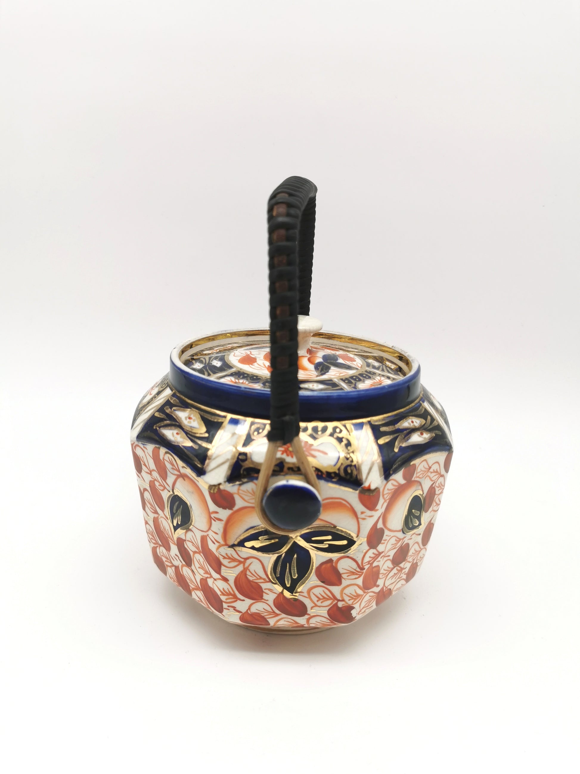 Vintage Arthur Wood Staffordshire Imari Octagonal Biscuit Barrel / Cookie Jar