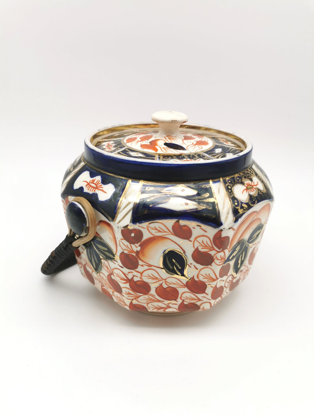 Vintage Arthur Wood Staffordshire Imari Octagonal Biscuit Barrel / Cookie Jar