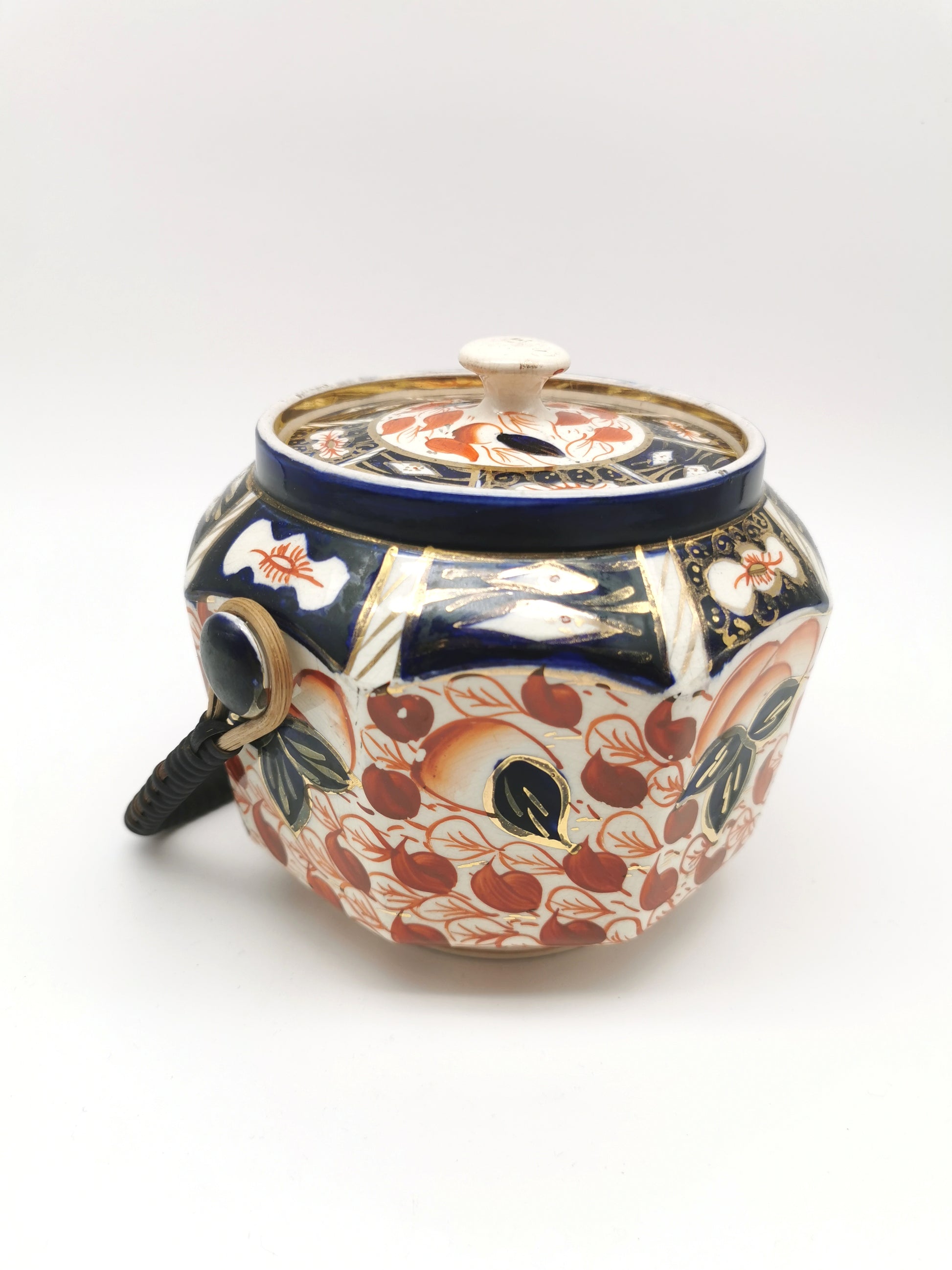 Vintage Arthur Wood Staffordshire Imari Octagonal Biscuit Barrel / Cookie Jar