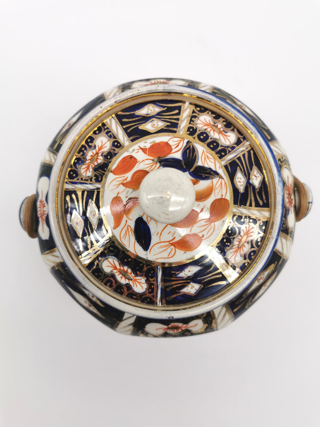 Vintage Arthur Wood Staffordshire Imari Octagonal Biscuit Barrel / Cookie Jar