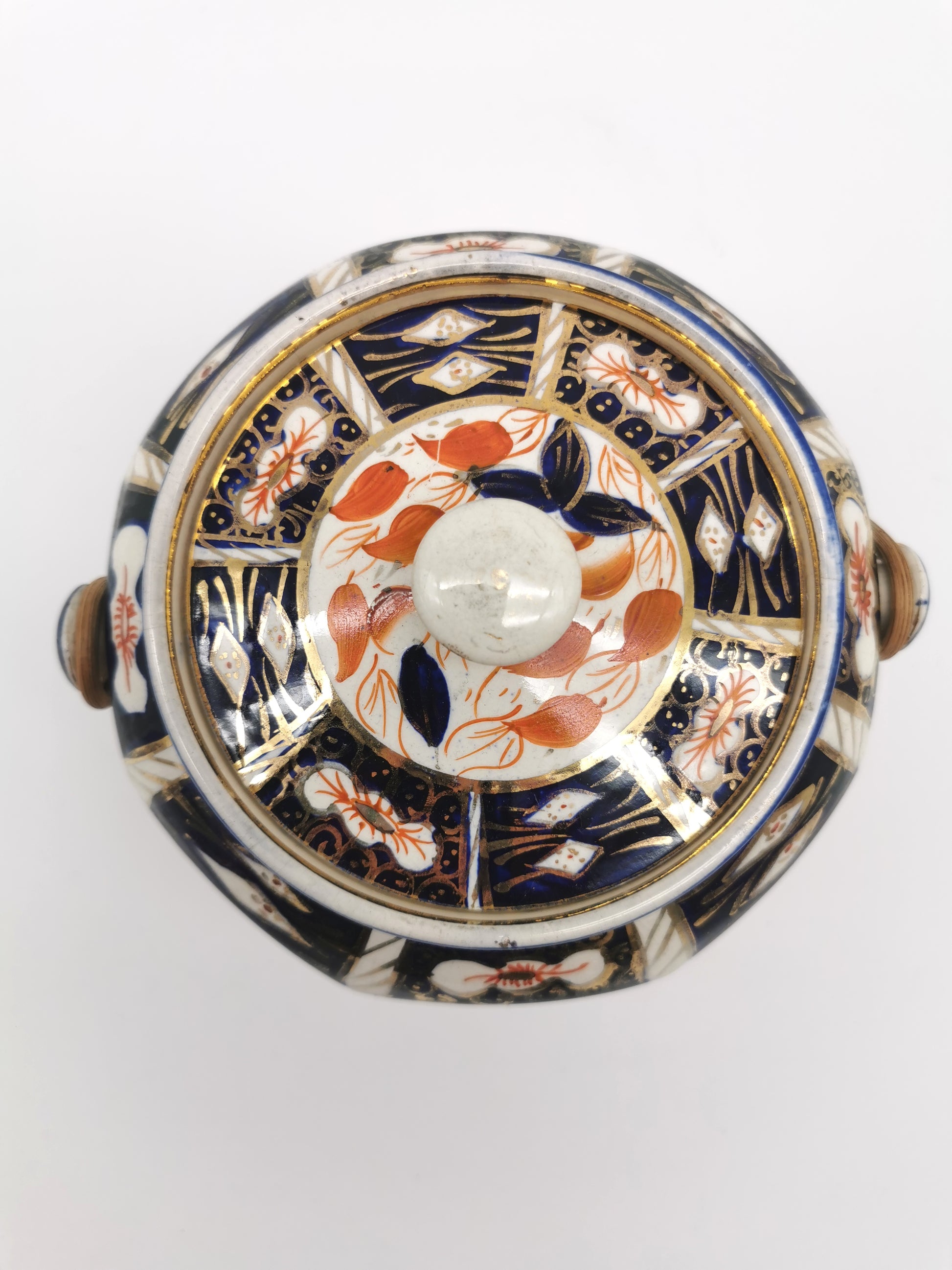 Vintage Arthur Wood Staffordshire Imari Octagonal Biscuit Barrel / Cookie Jar