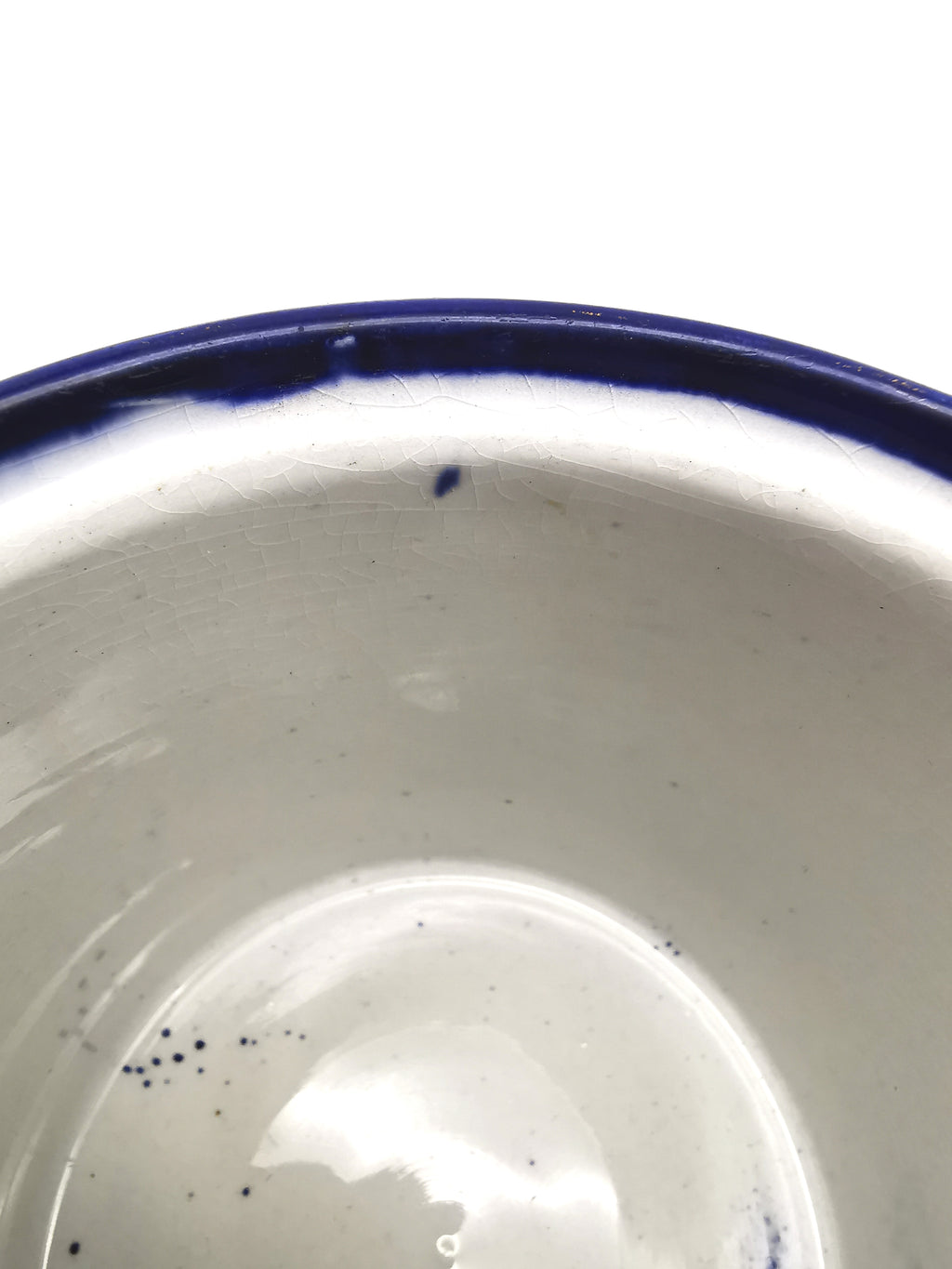 Antique English Flow Blue Cobalt & Gilt Floral Biscuit Barrel – Wicker Swing Handle