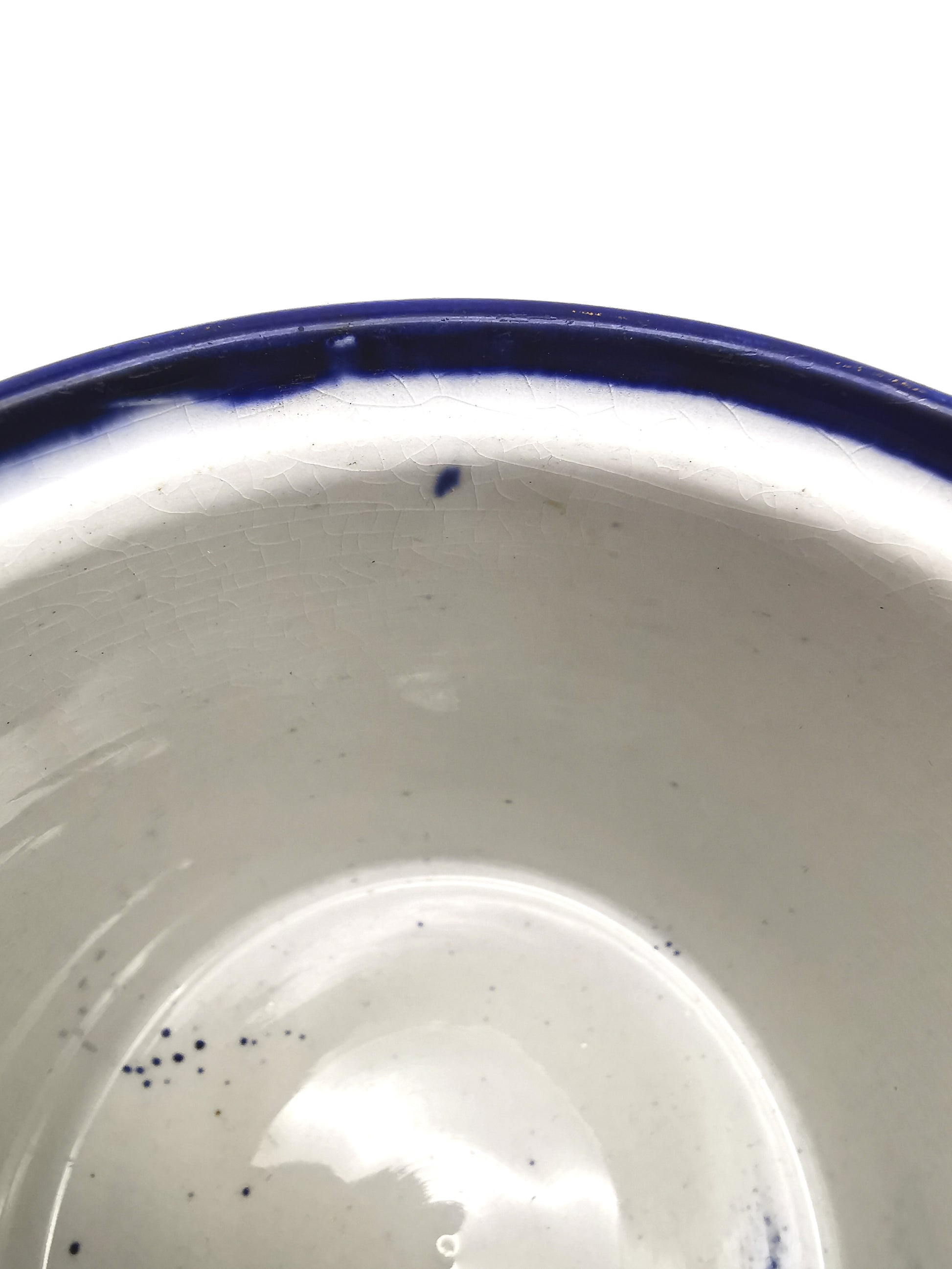 Antique English Flow Blue Cobalt & Gilt Floral Biscuit Barrel – Wicker Swing Handle
