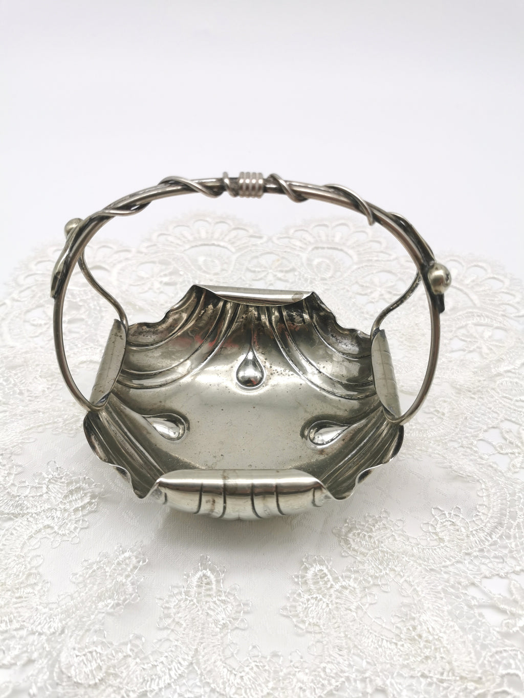 Antique WMF Art Nouveau Silver Plated Bonbon Basket – Vine & Berry Handle