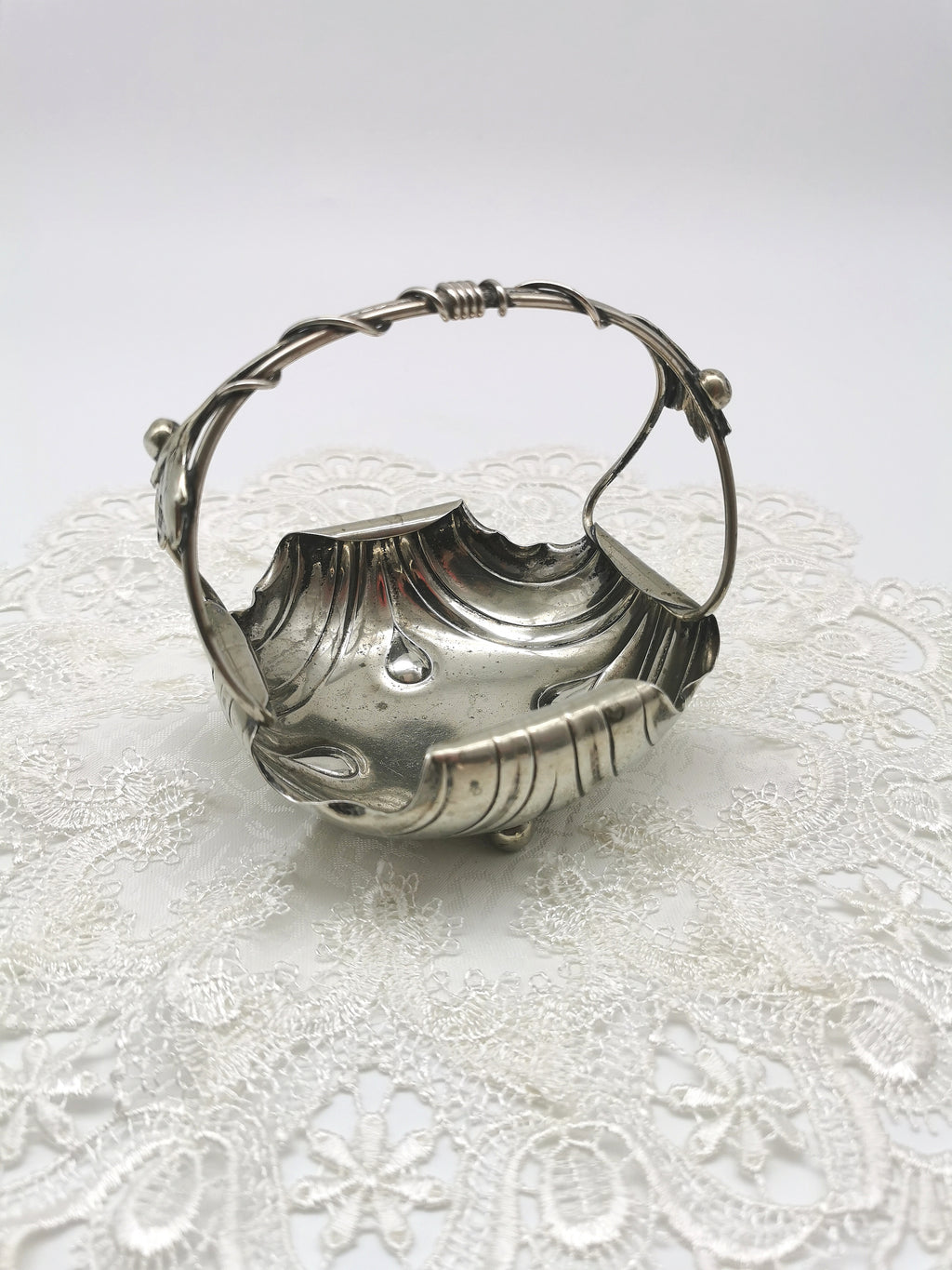 Antique WMF Art Nouveau Silver Plated Bonbon Basket – Vine & Berry Handle