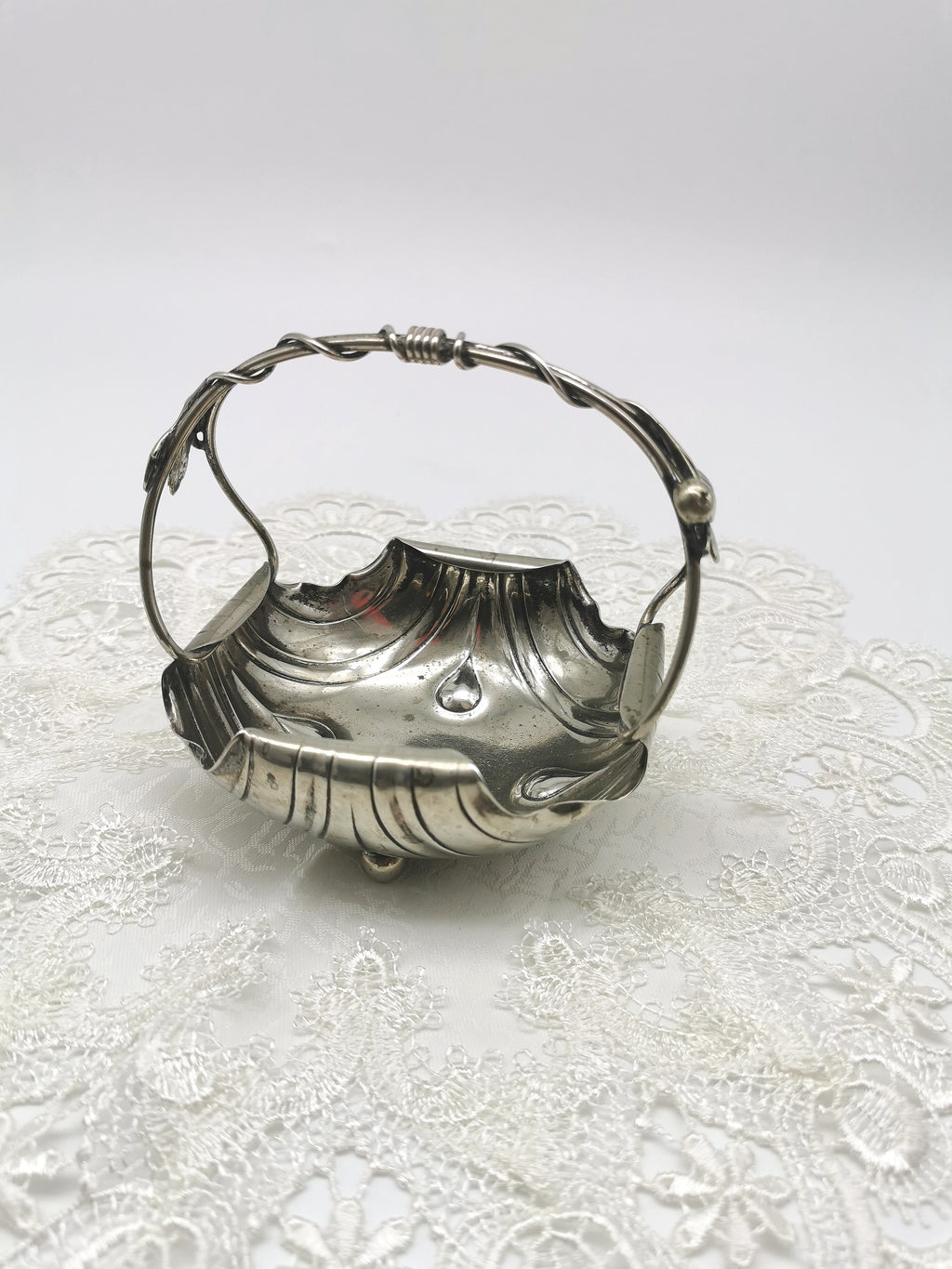 Antique WMF Art Nouveau Silver Plated Bonbon Basket – Vine & Berry Handle