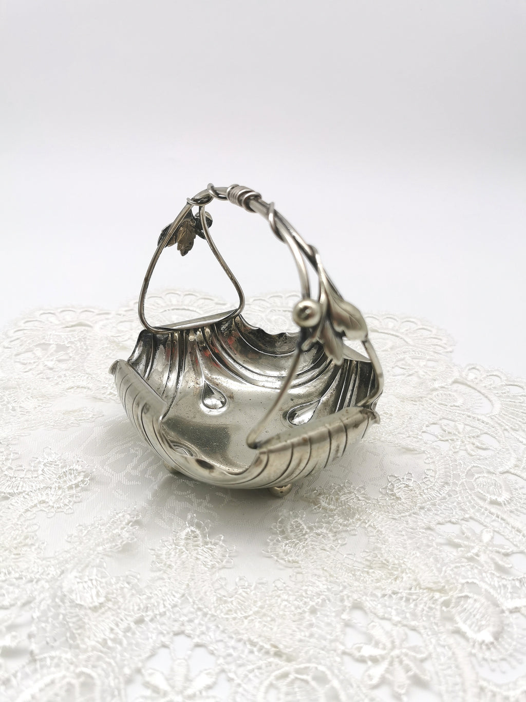 Antique WMF Art Nouveau Silver Plated Bonbon Basket – Vine & Berry Handle