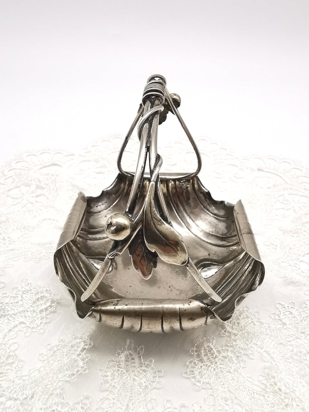 Antique WMF Art Nouveau Silver Plated Bonbon Basket – Vine & Berry Handle