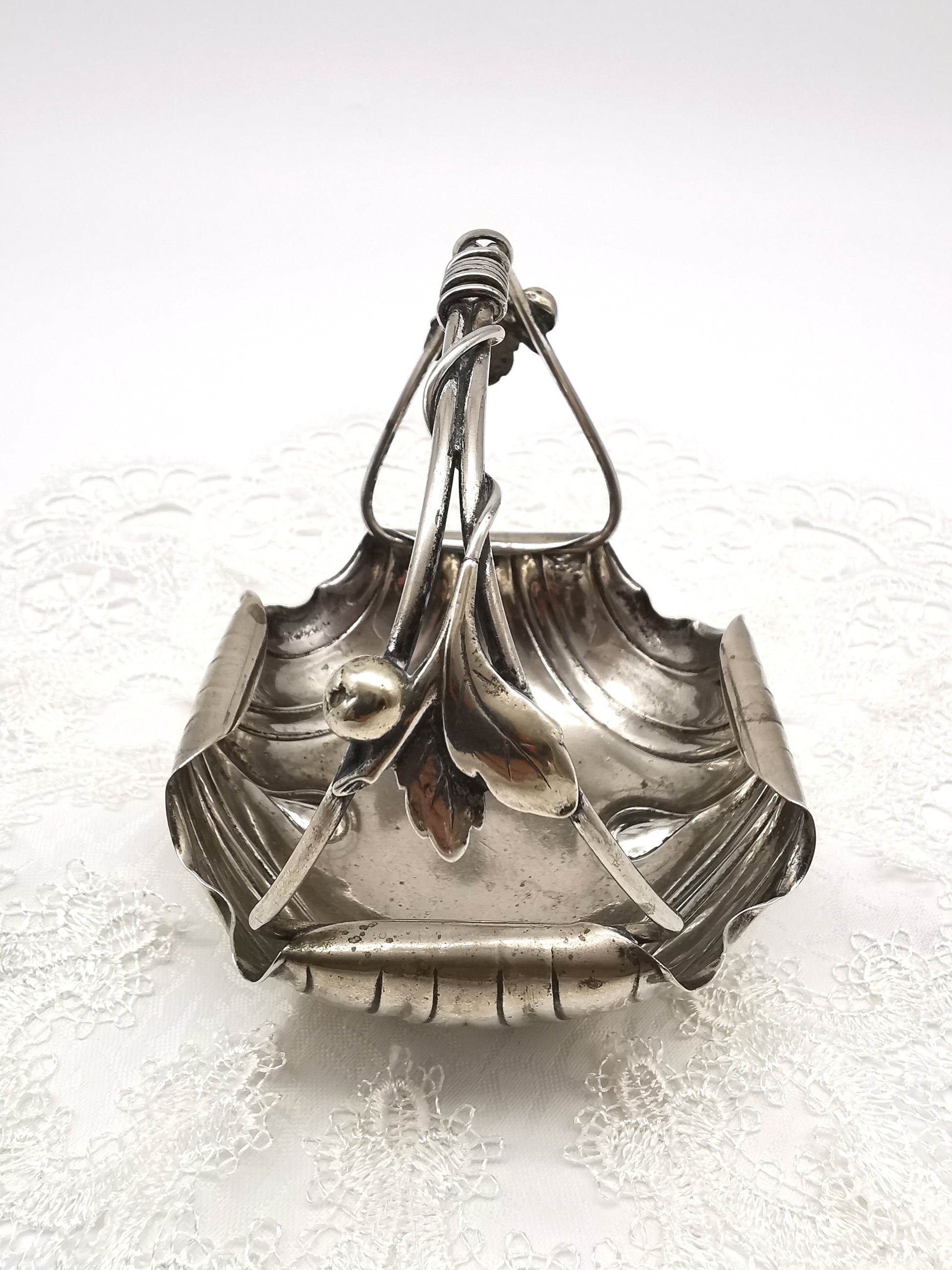 Antique WMF Art Nouveau Silver Plated Bonbon Basket – Vine & Berry Handle